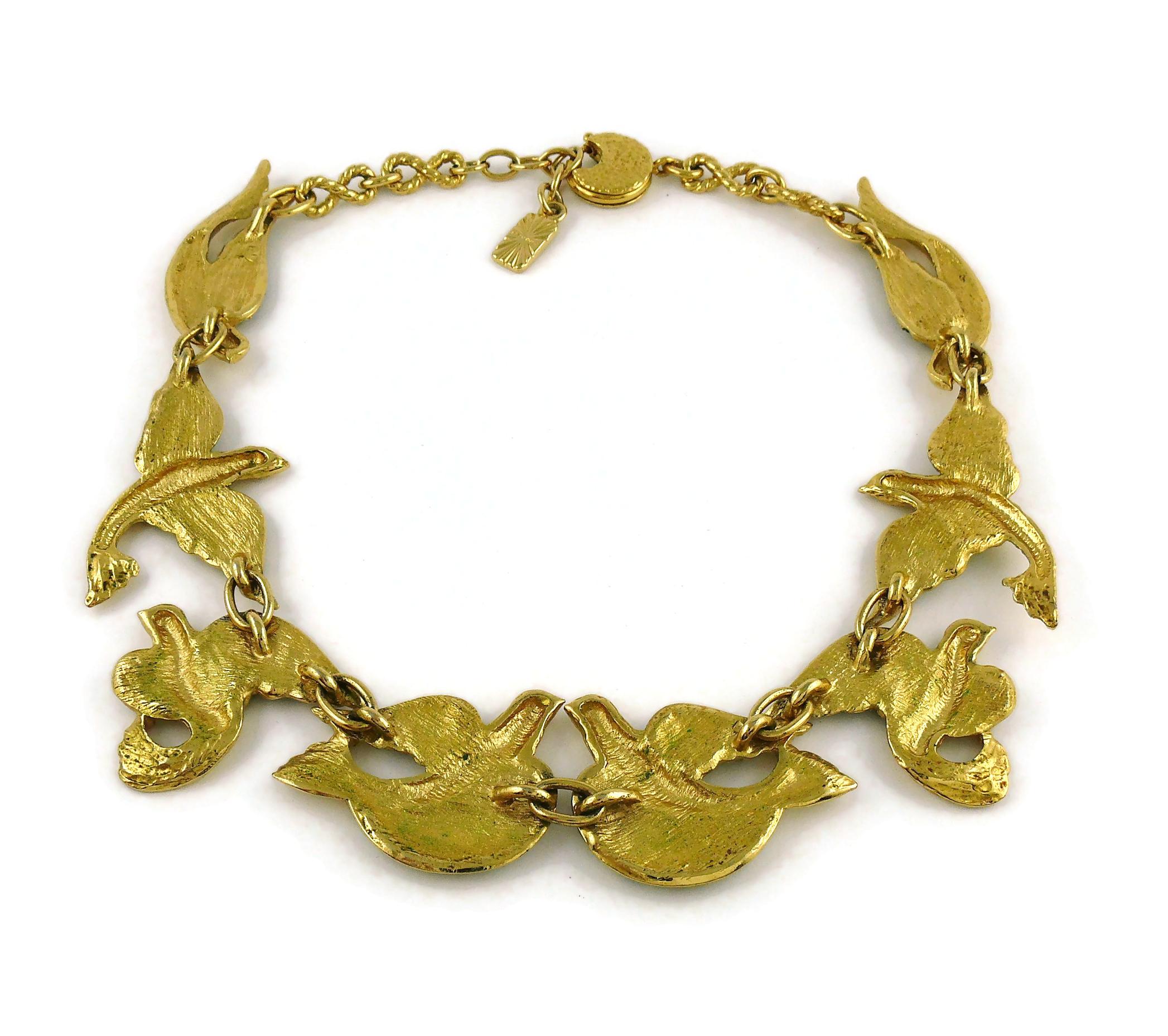 Yves Saint Laurent YSL Vintage Jewelled Bird Necklace 2