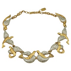 YVES SAINT LAURENT YSL Vintage Jewelled Bird Necklace