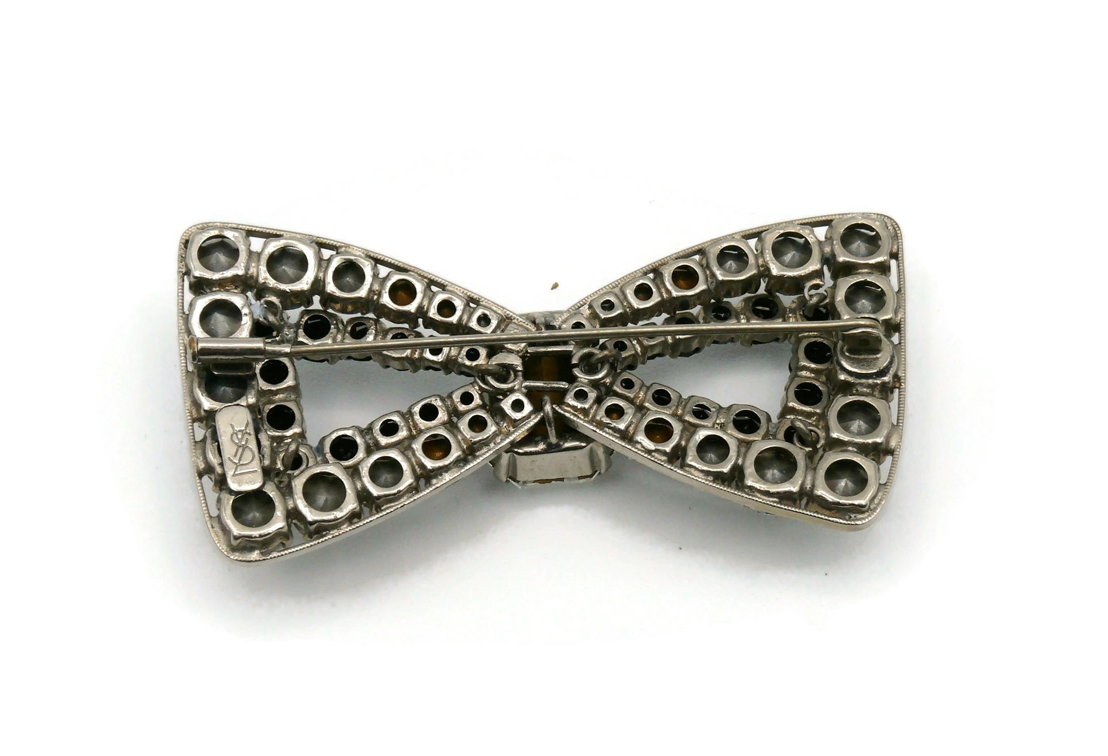 Yves Saint Laurent YSL Vintage Jewelled Bow Brooch For Sale 4