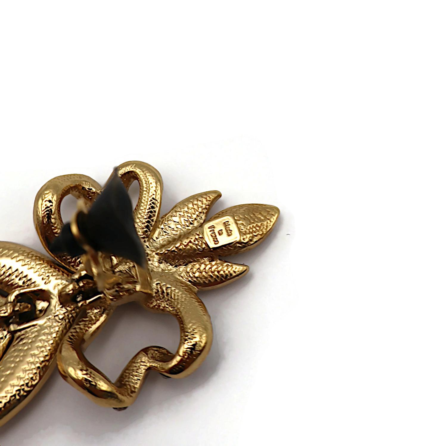 YVES SAINT LAURENT YSL Orecchini Jewell d'epoca con fiocco e foglia in vendita 7