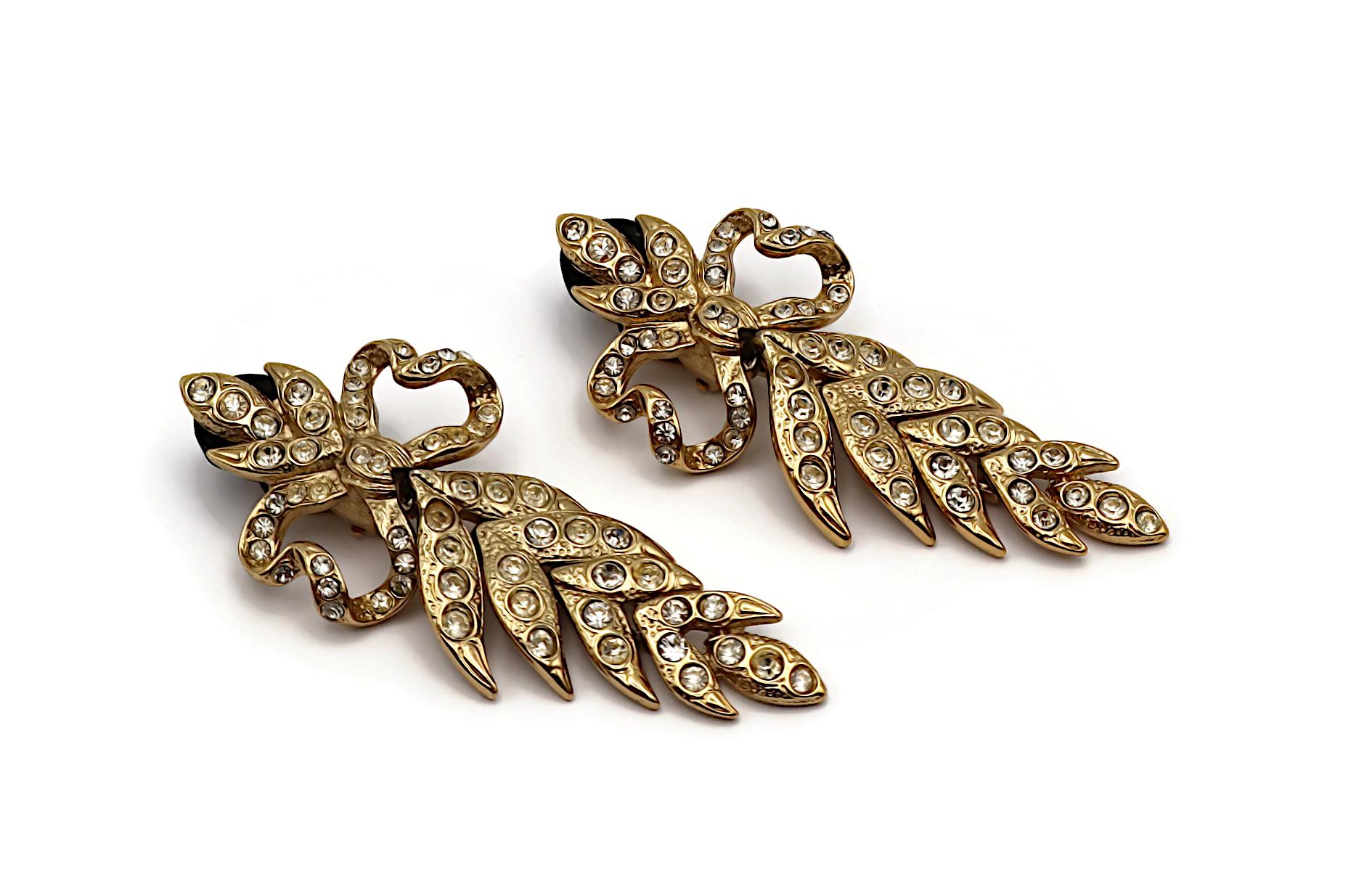 YVES SAINT LAURENT YSL Orecchini Jewell d'epoca con fiocco e foglia In condizioni buone in vendita a Nice, FR