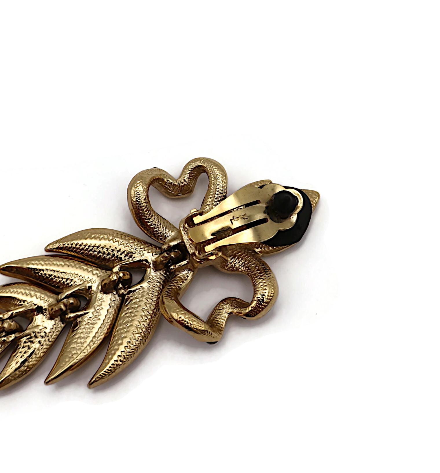 YVES SAINT LAURENT YSL Orecchini Jewell d'epoca con fiocco e foglia in vendita 6