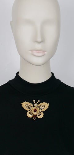 Yves Saint Laurent YSL Vintage Jewelled Butterfly Brooch