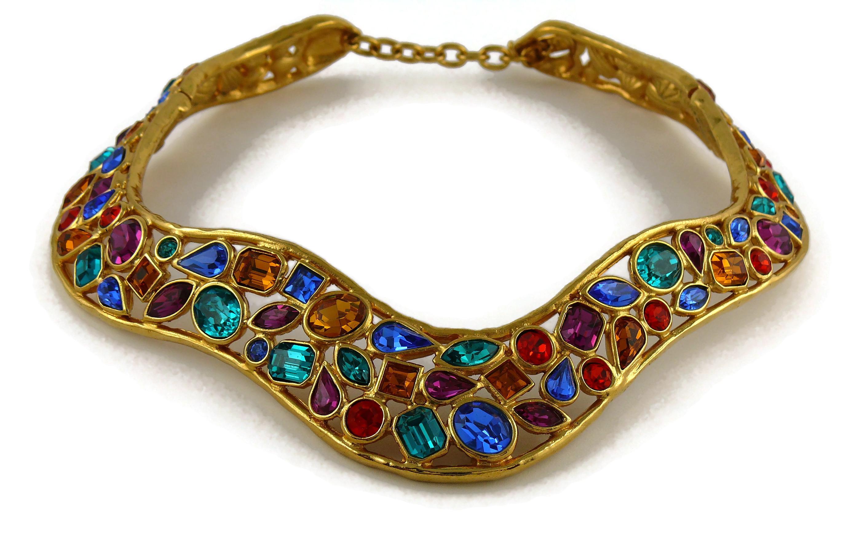 Yves Saint Laurent YSL Vintage Jewelled Choker Necklace In Excellent Condition In Nice, FR