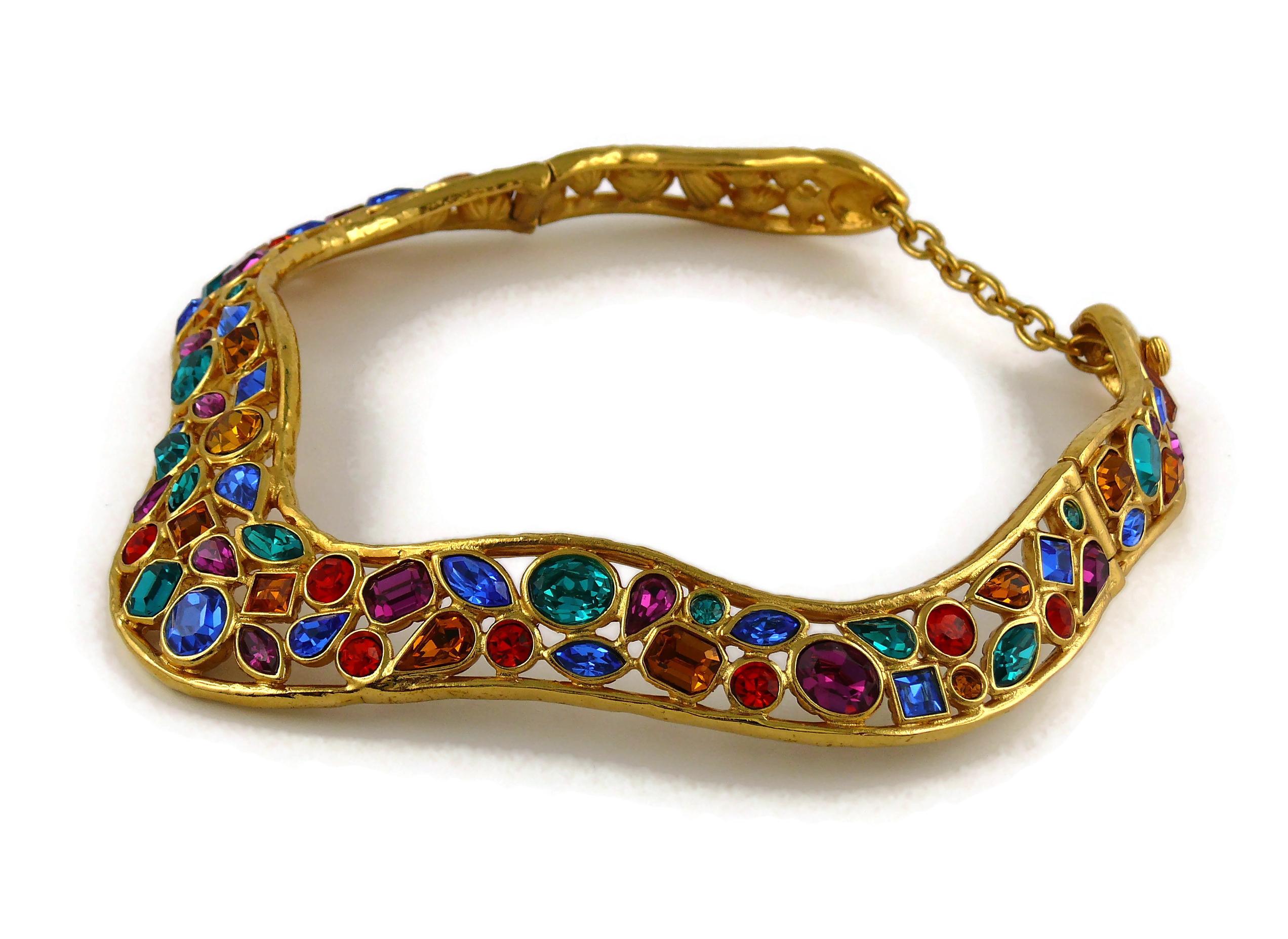 Women's Yves Saint Laurent YSL Vintage Jewelled Choker Necklace