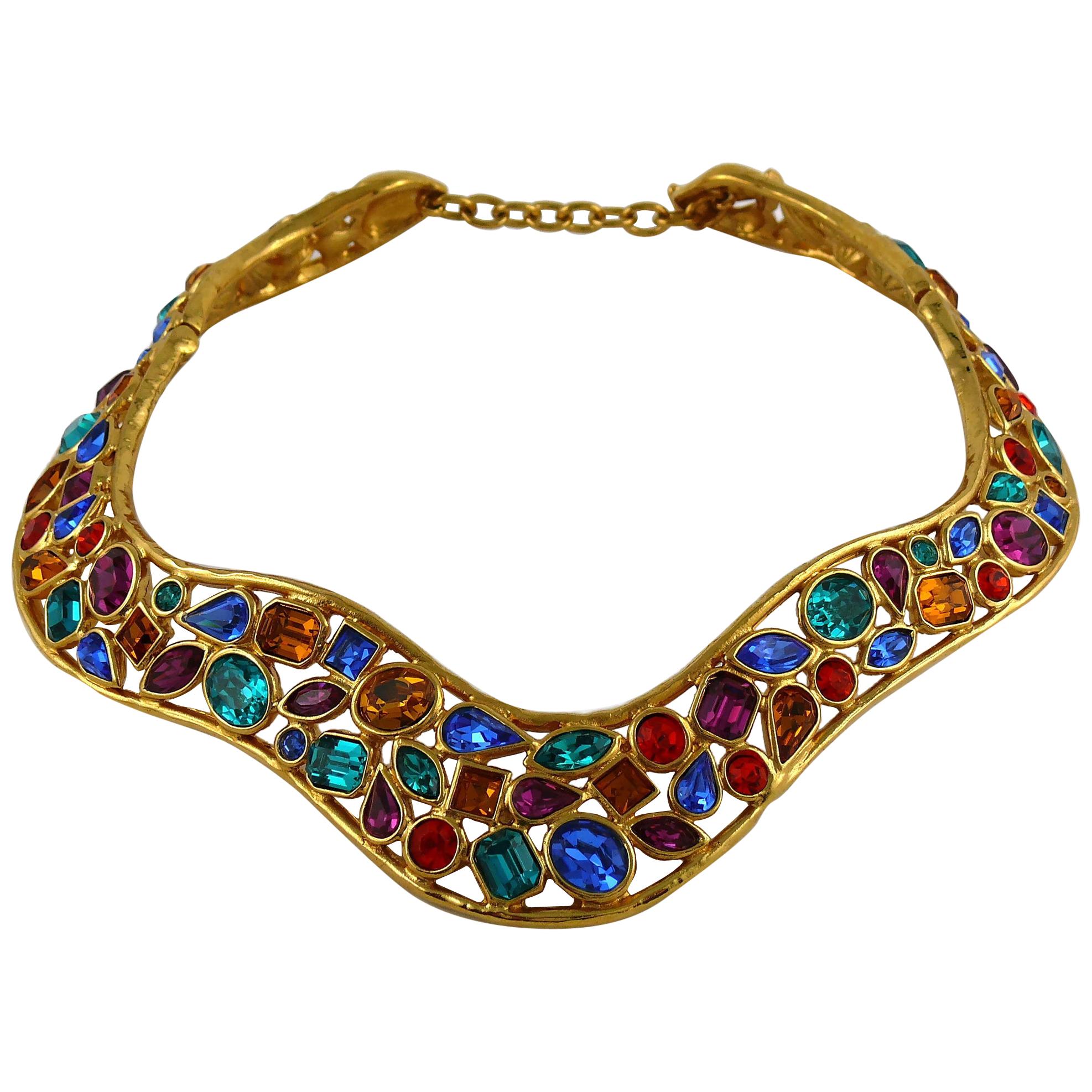 Yves Saint Laurent YSL Vintage Jewelled Choker Necklace