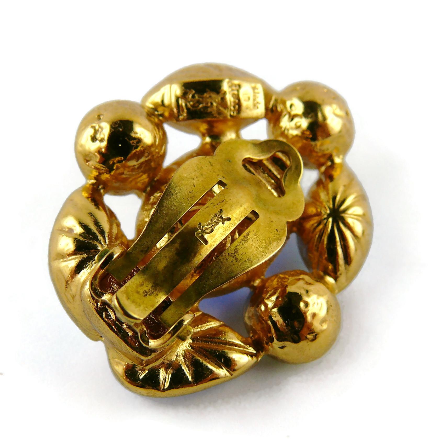 Yves Saint Laurent YSL Pendientes de clip joya vintage en venta 5