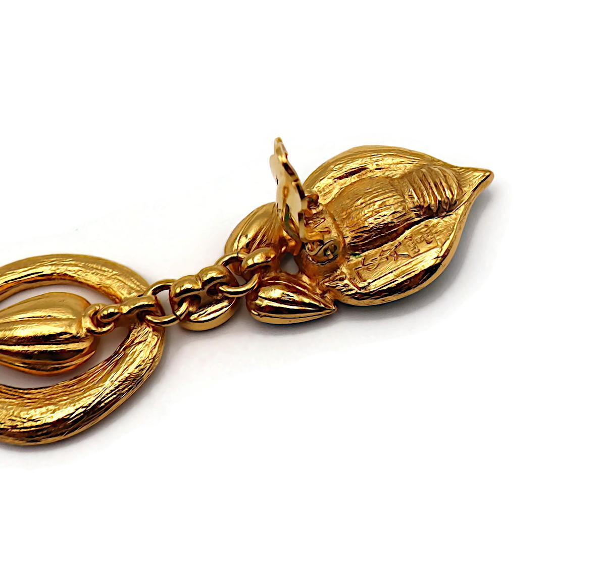YVES SAINT LAURENT YSL Pendientes colgantes con joyas vintage en venta 8