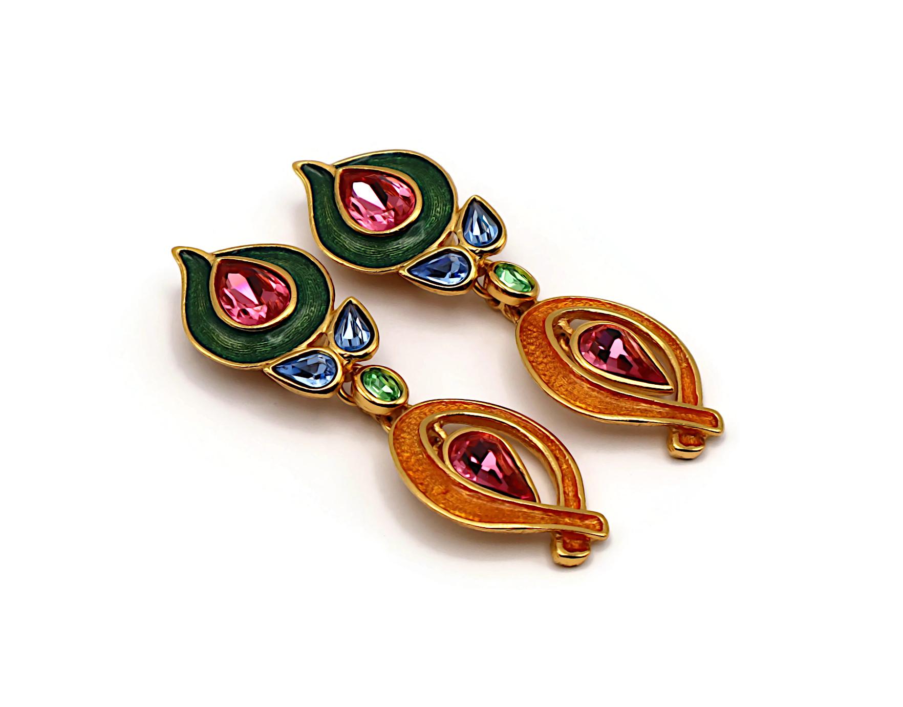 YVES SAINT LAURENT YSL Pendientes colgantes con joyas vintage en Bueno estado para la venta en Nice, FR