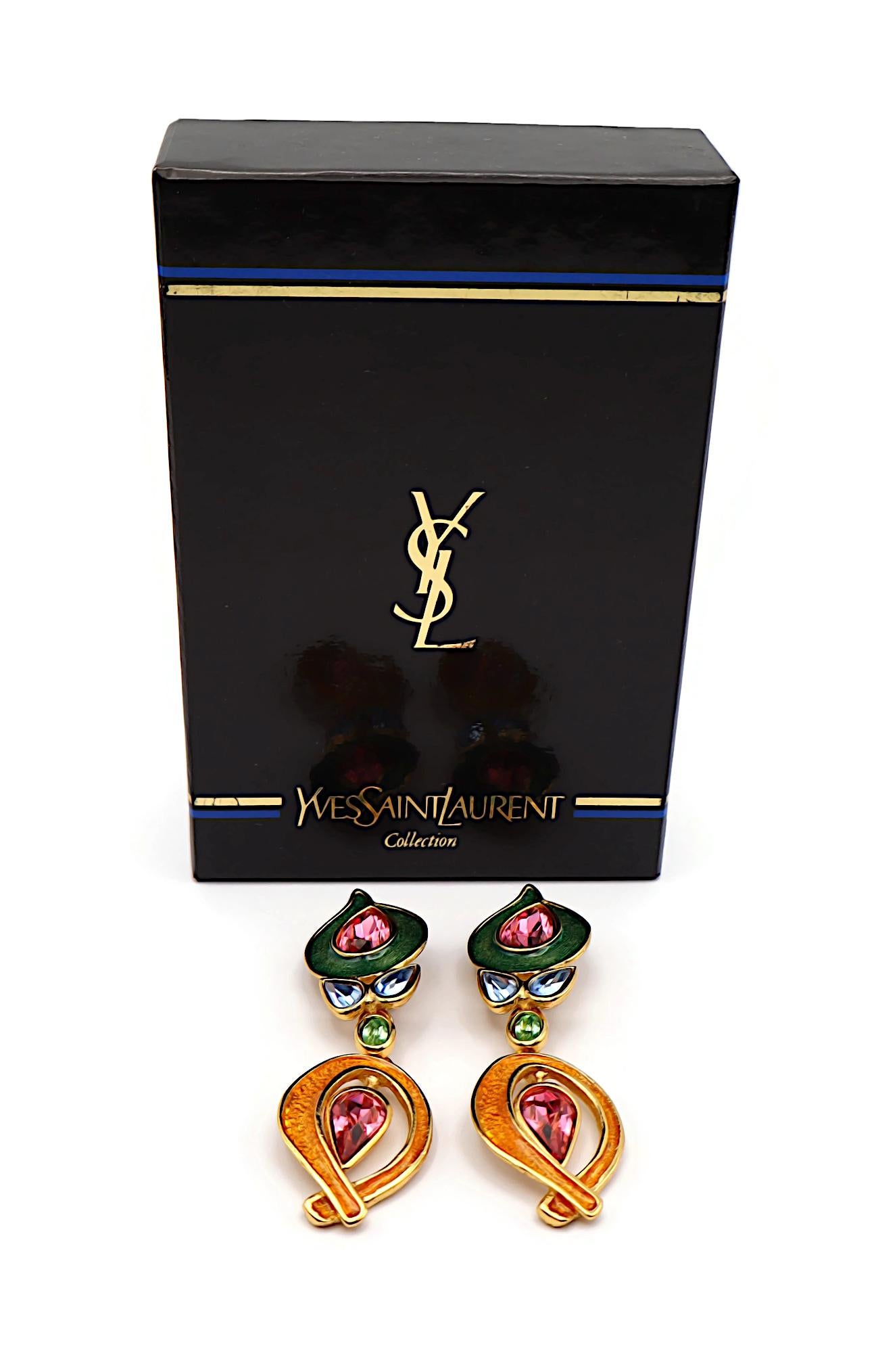 De las mujeres YVES SAINT LAURENT YSL Pendientes colgantes con joyas vintage en venta