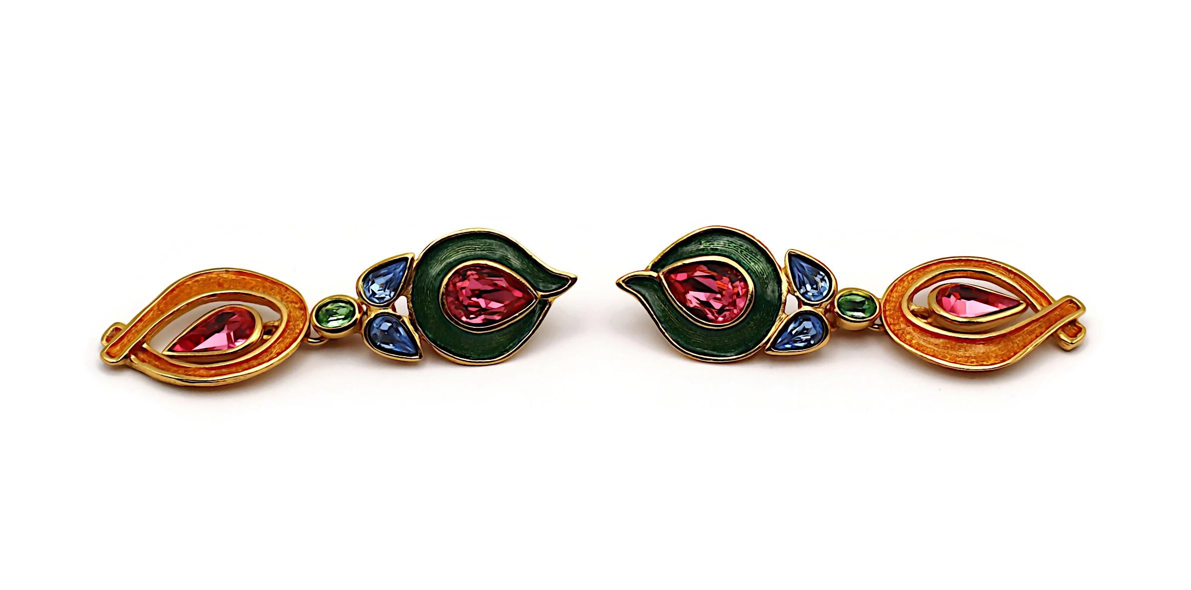 YVES SAINT LAURENT YSL Pendientes colgantes con joyas vintage en venta 3