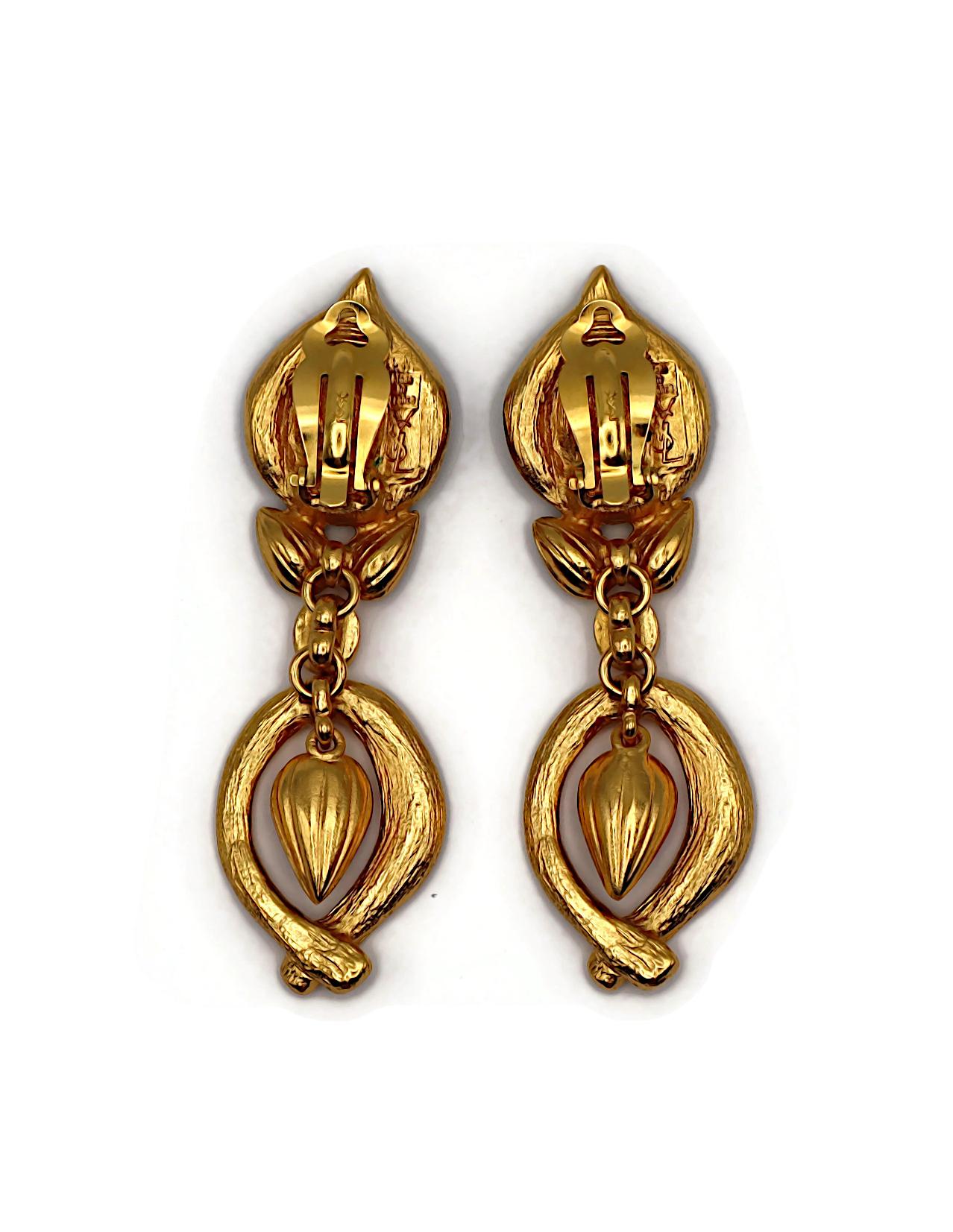 YVES SAINT LAURENT YSL Pendientes colgantes con joyas vintage en venta 4