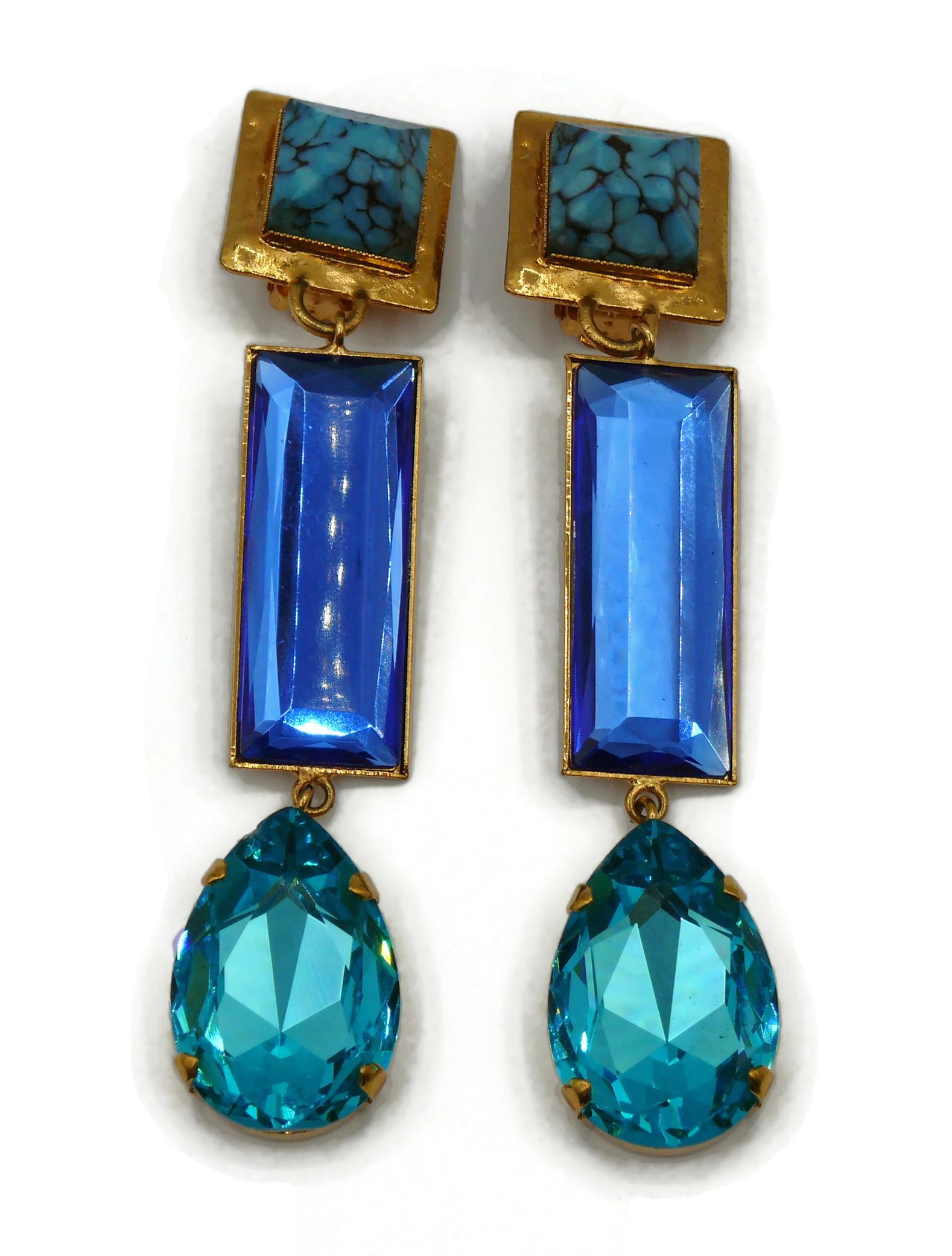 YVES SAINT LAURENT YSL Vintage Juwelen-Ohrringe mit baumelnden Ohrringen Damen im Angebot