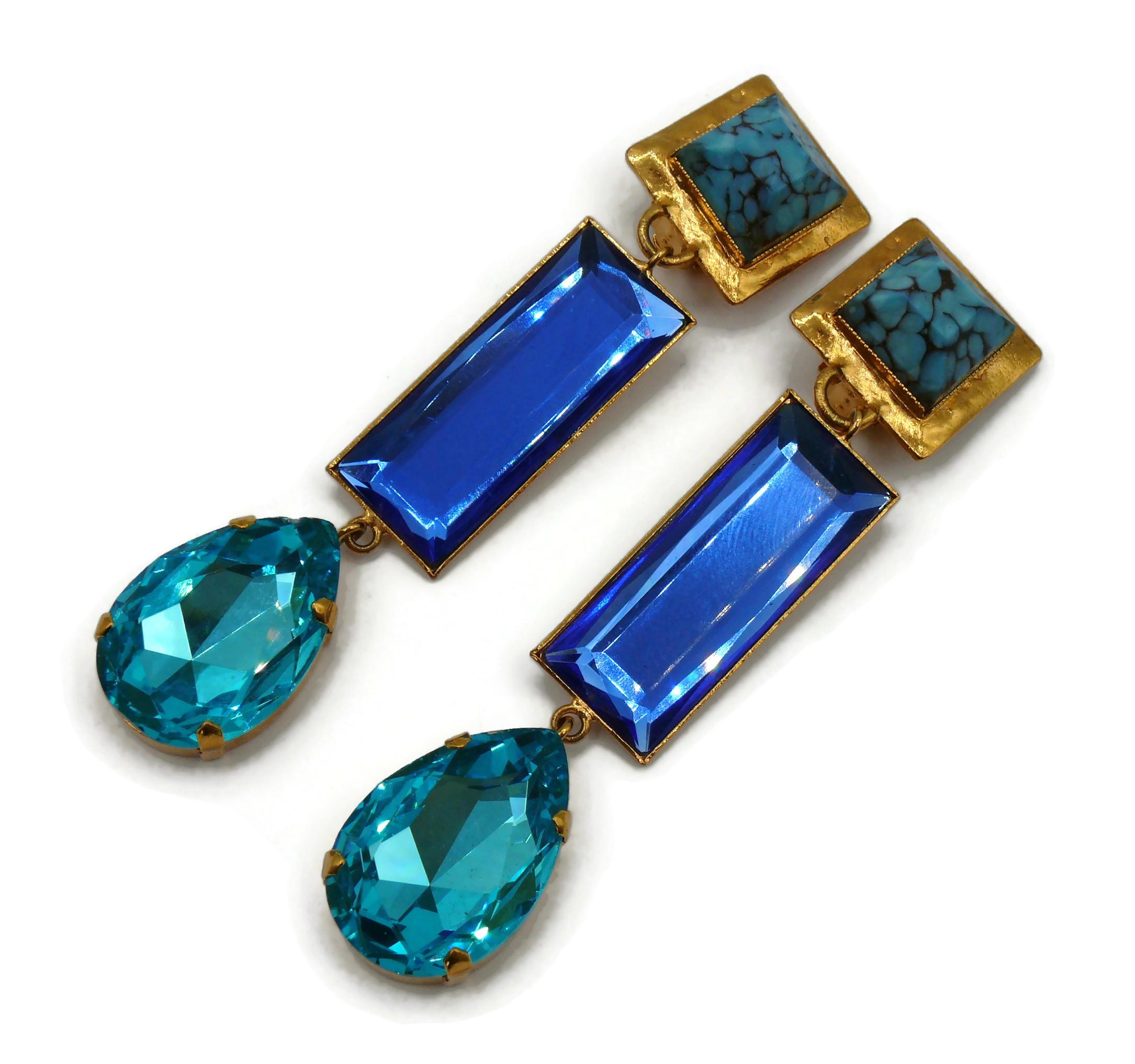 YVES SAINT LAURENT YSL Vintage Juwelen-Ohrringe mit baumelnden Ohrringen im Angebot 1