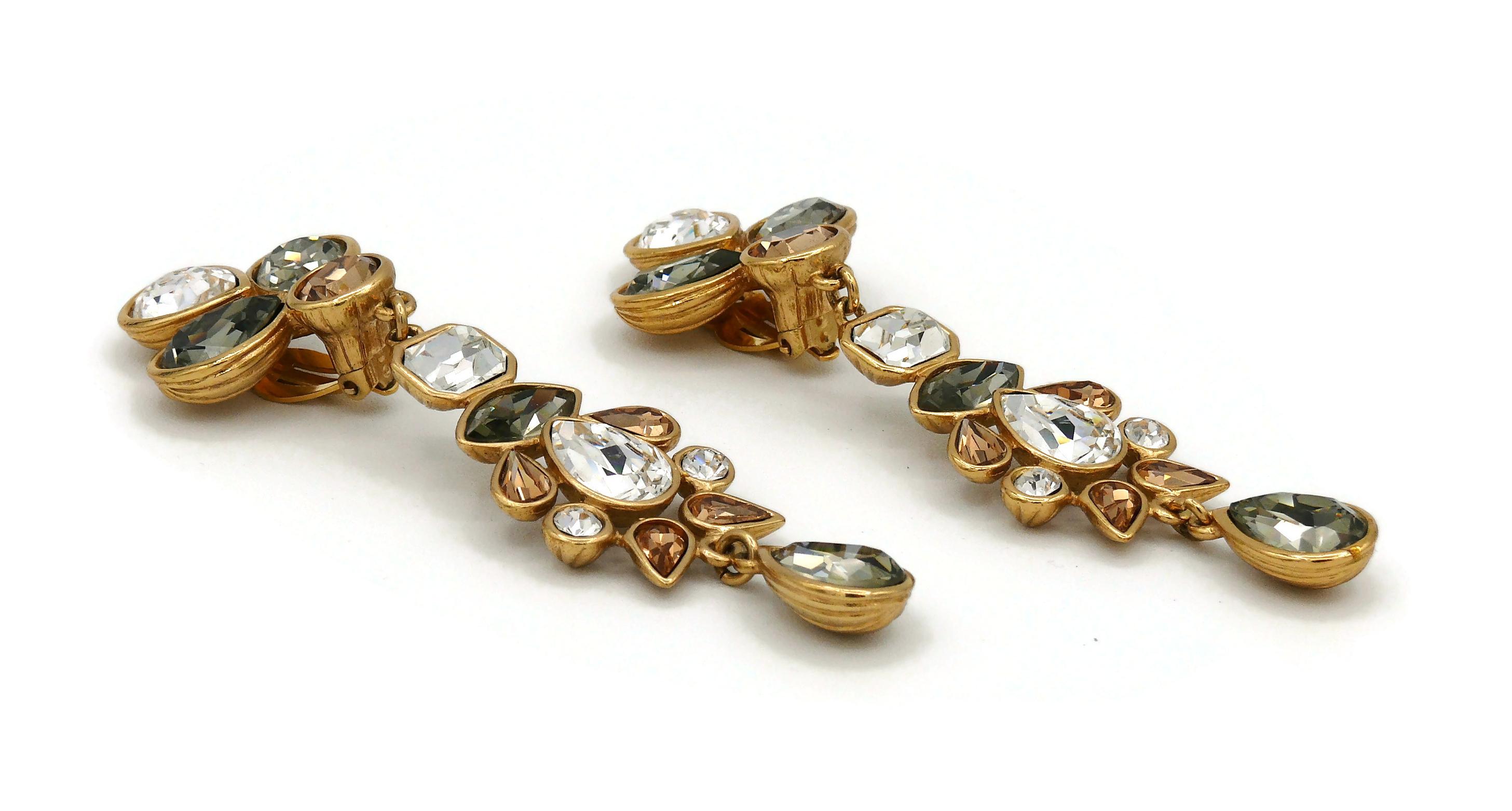 Women's Yves Saint Laurent YSL Vintage Jewelled Dangling Earrings For Sale