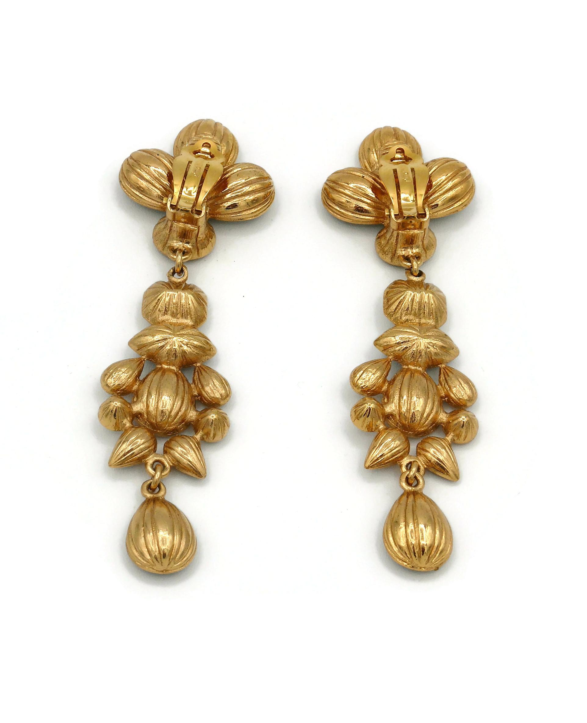 Yves Saint Laurent YSL Vintage Jewelled Dangling Earrings For Sale 2
