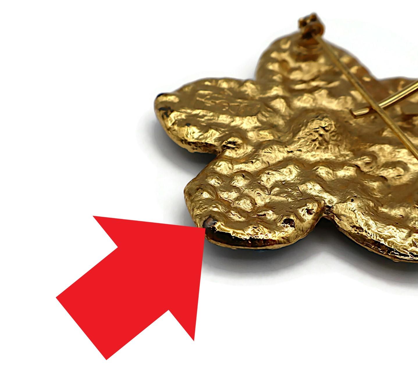 YVES SAINT LAURENT YSL Vintage Jewelled Flower Brooch Pendant 8