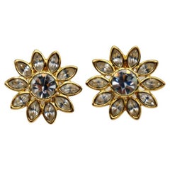 YVES SAINT LAURENT YSL Orecchini a clip con fiori Jewell d'epoca