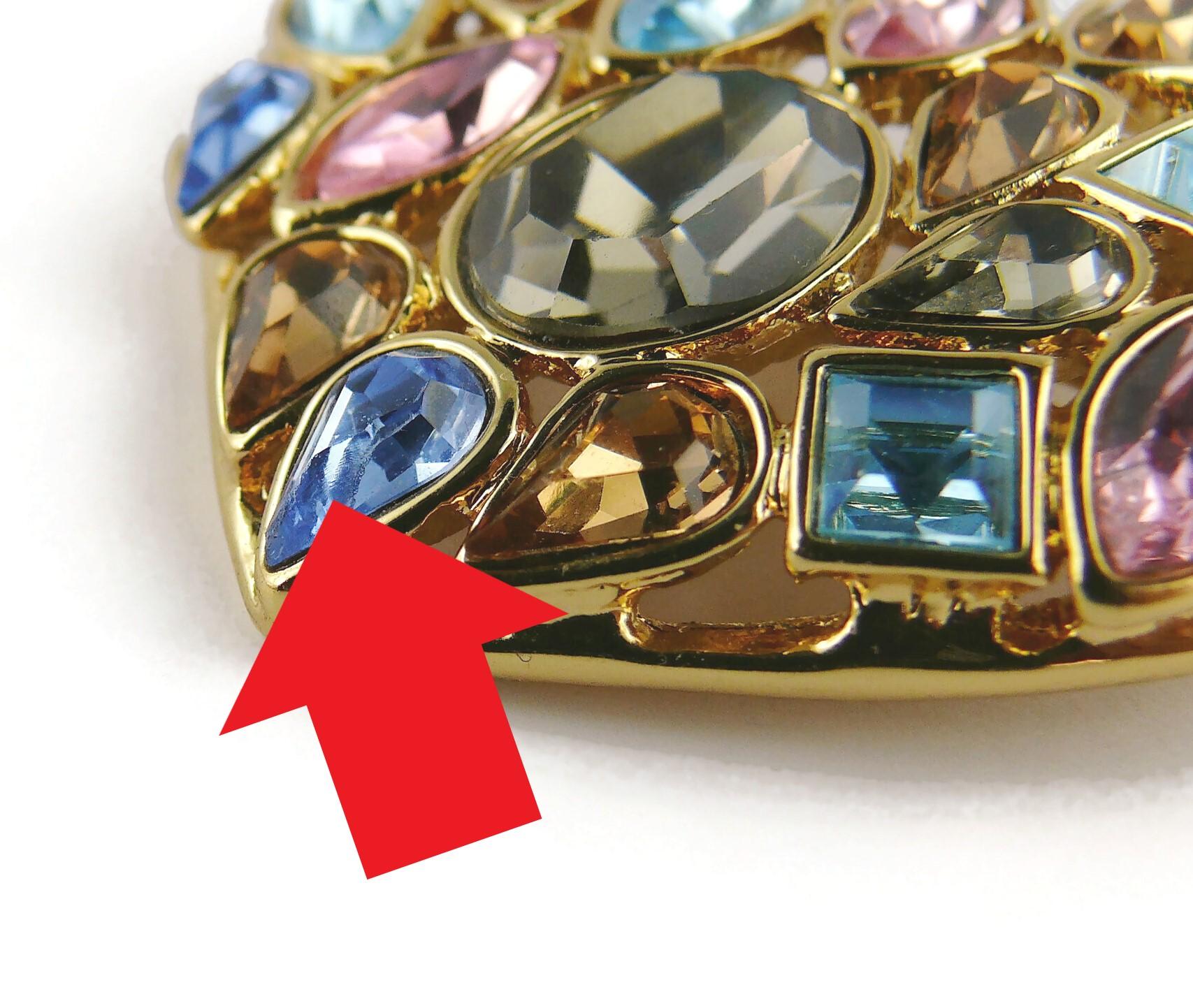 Yves Saint Laurent YSL Vintage Herzbrosche mit Juwelen im Angebot 6