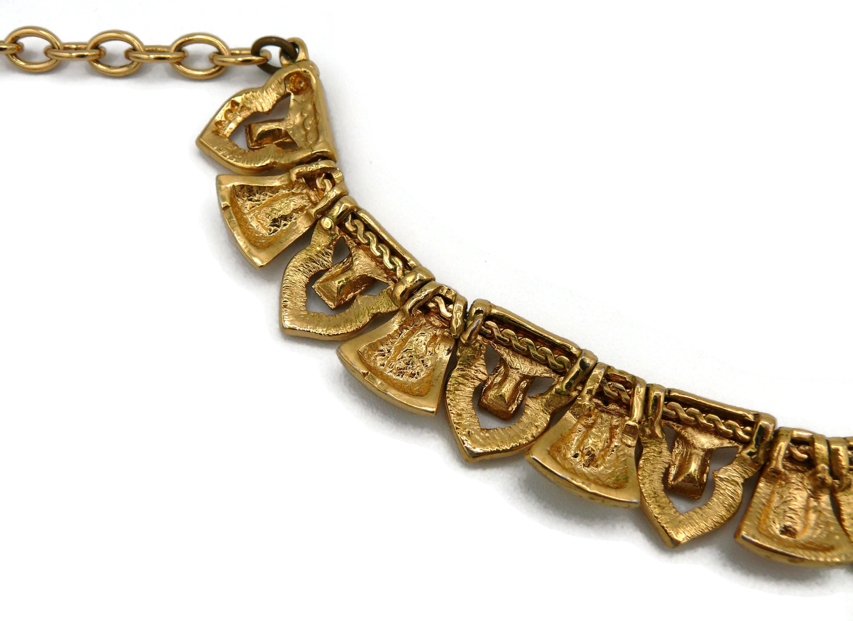YVES SAINT LAURENT YSL Vintage Jewelled Oriental Design Necklace For Sale 6