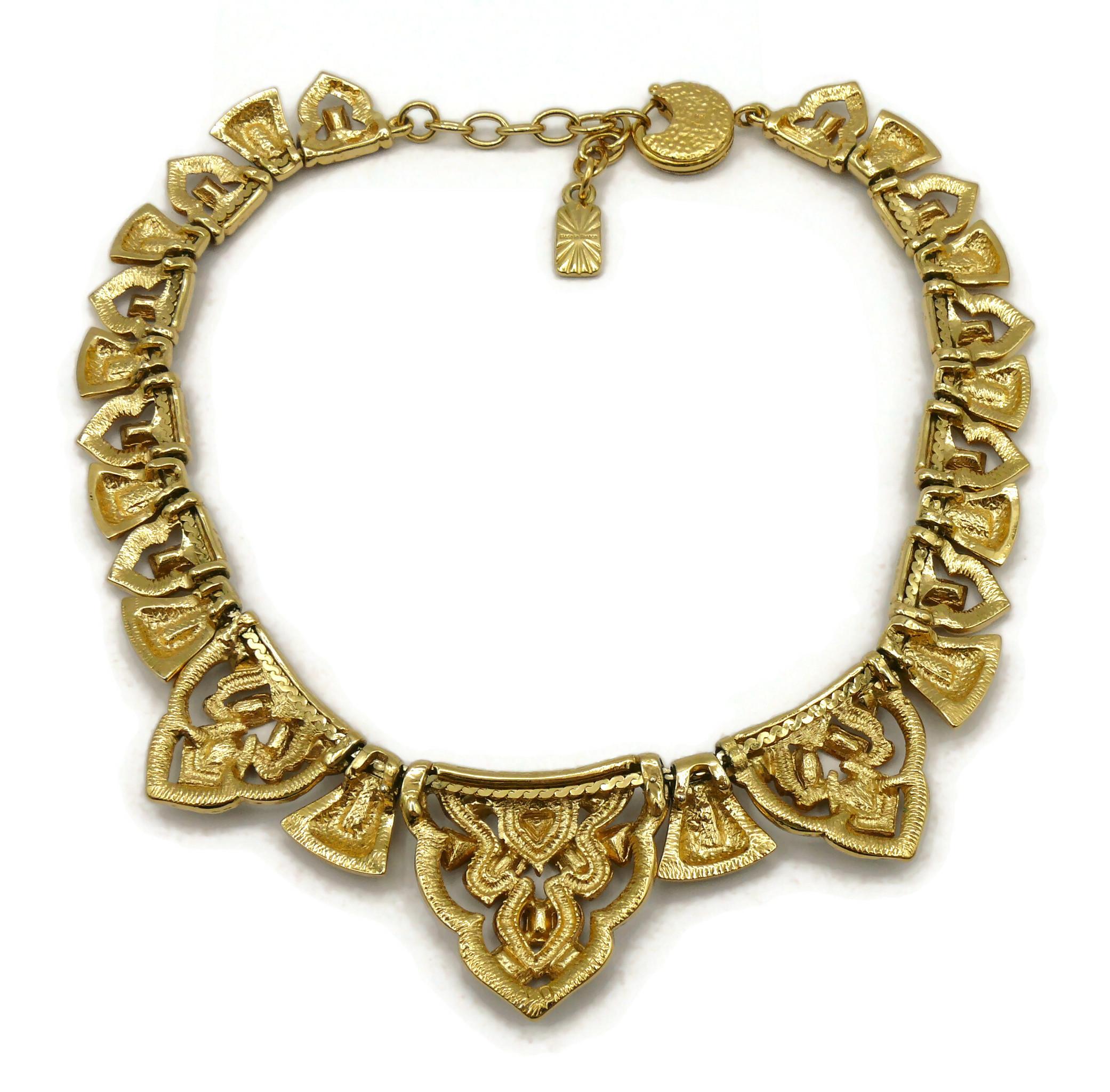 YVES SAINT LAURENT YSL Vintage Jewelled Oriental Design Necklace For Sale 8