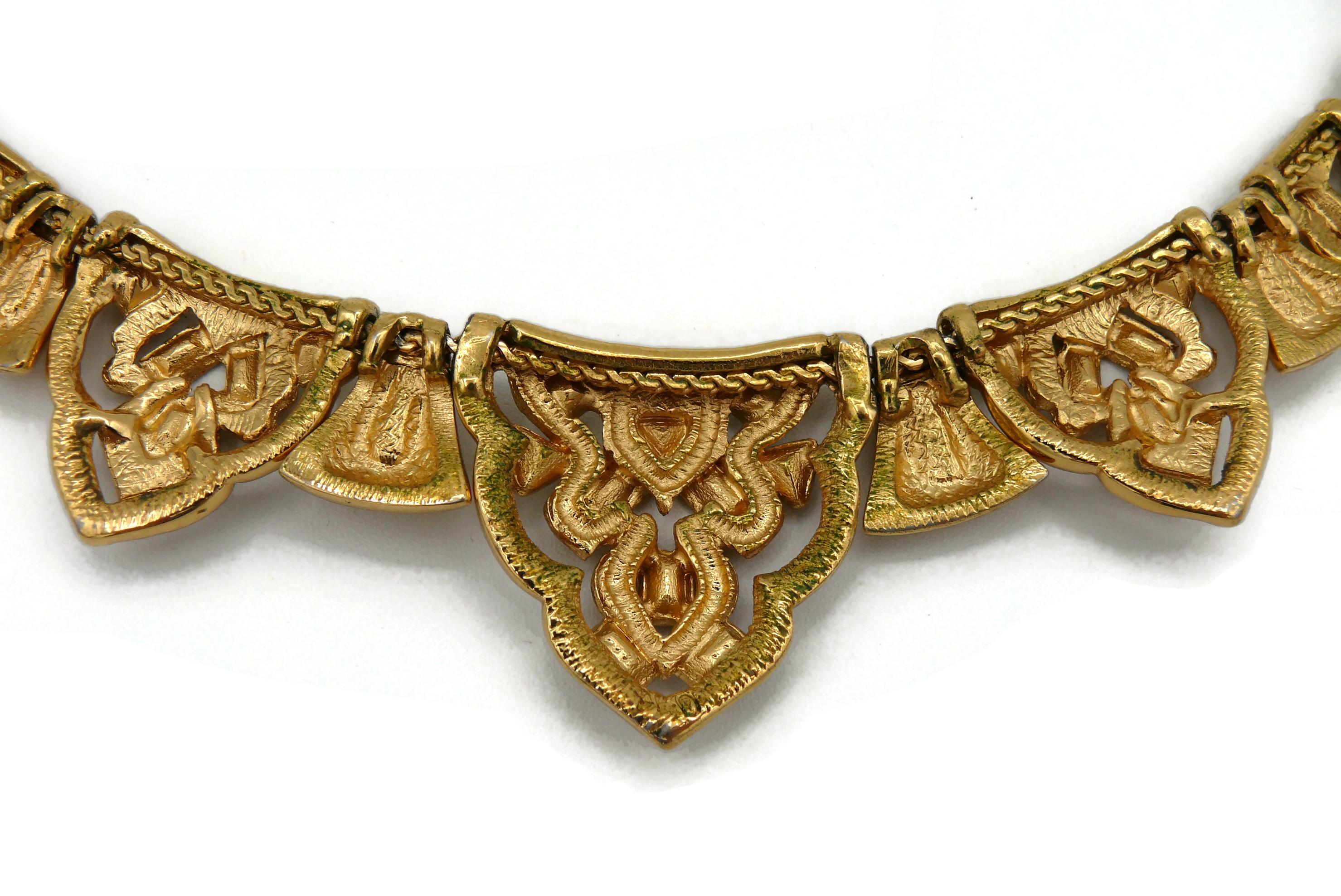 YVES SAINT LAURENT YSL Vintage Jewelled Oriental Design Necklace For Sale 8