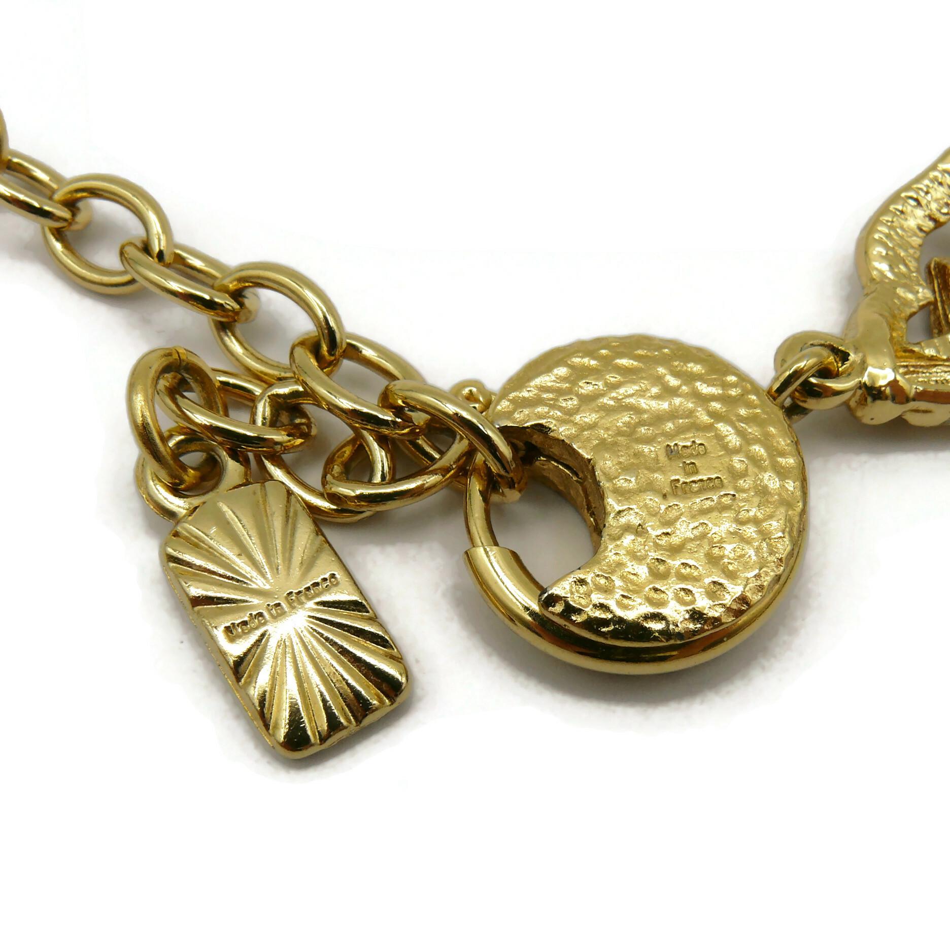 YVES SAINT LAURENT YSL Vintage Jewelled Oriental Design Necklace For Sale 9