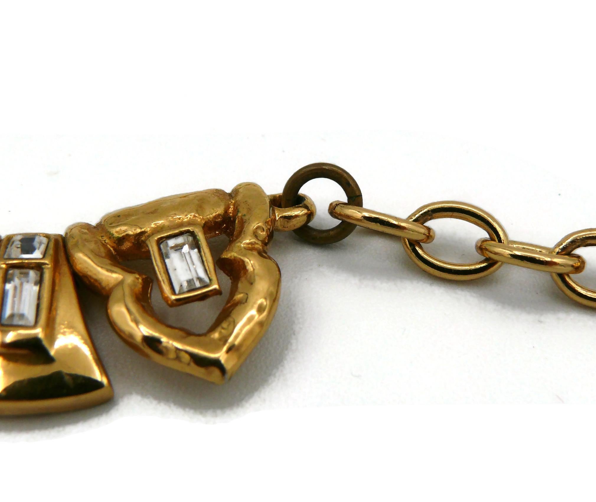 YVES SAINT LAURENT YSL Vintage Jewelled Oriental Design Necklace For Sale 14