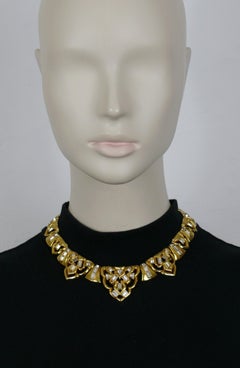 YVES SAINT LAURENT YSL Vintage Jewelled Oriental Design Necklace