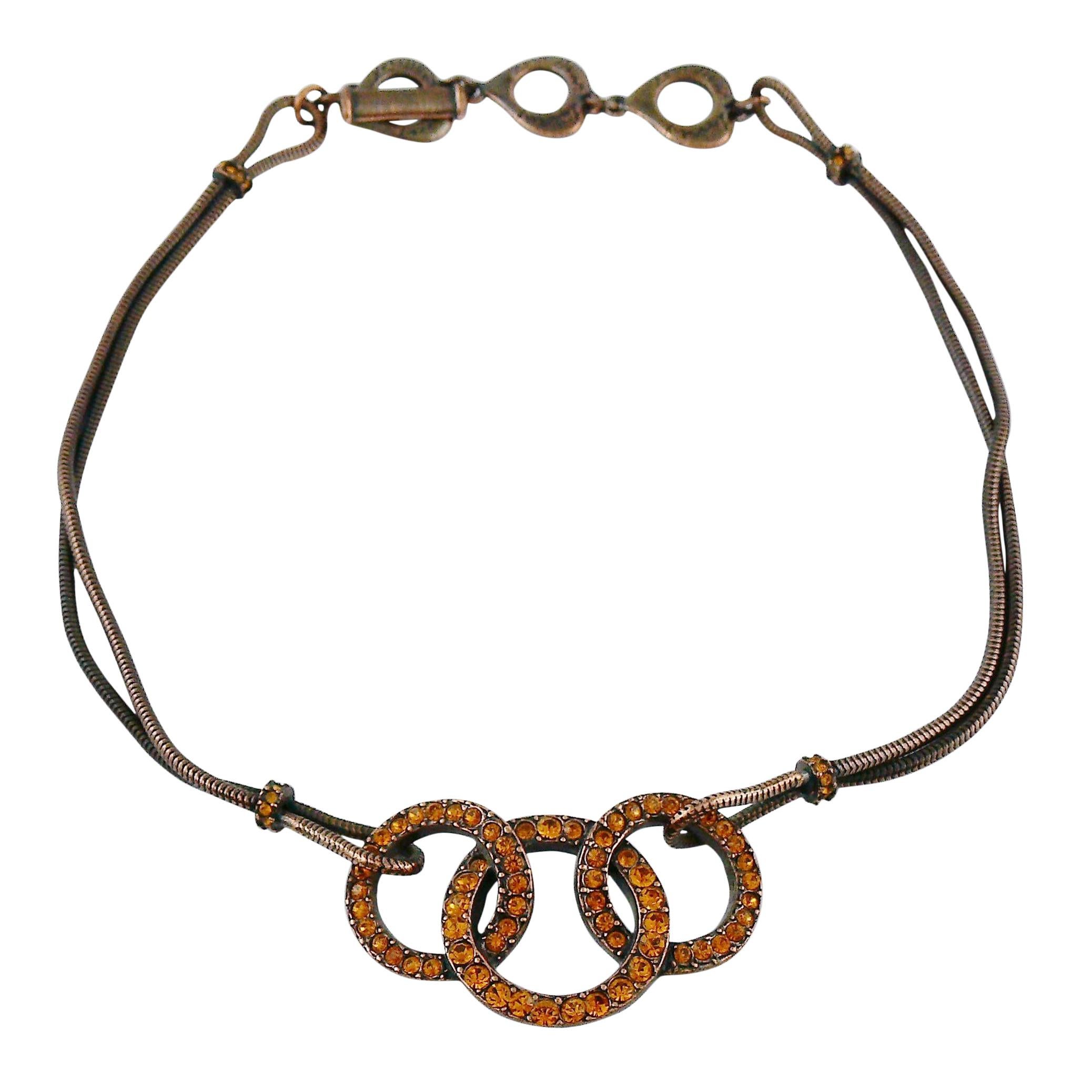 Yves Saint Laurent YSL Vintage Jewelled Rings Necklace