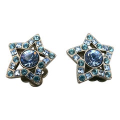 YVES SAINT LAURENT YSL - Boucles d'oreilles à clip en forme d'étoile et ornées de bijoux - Vintage