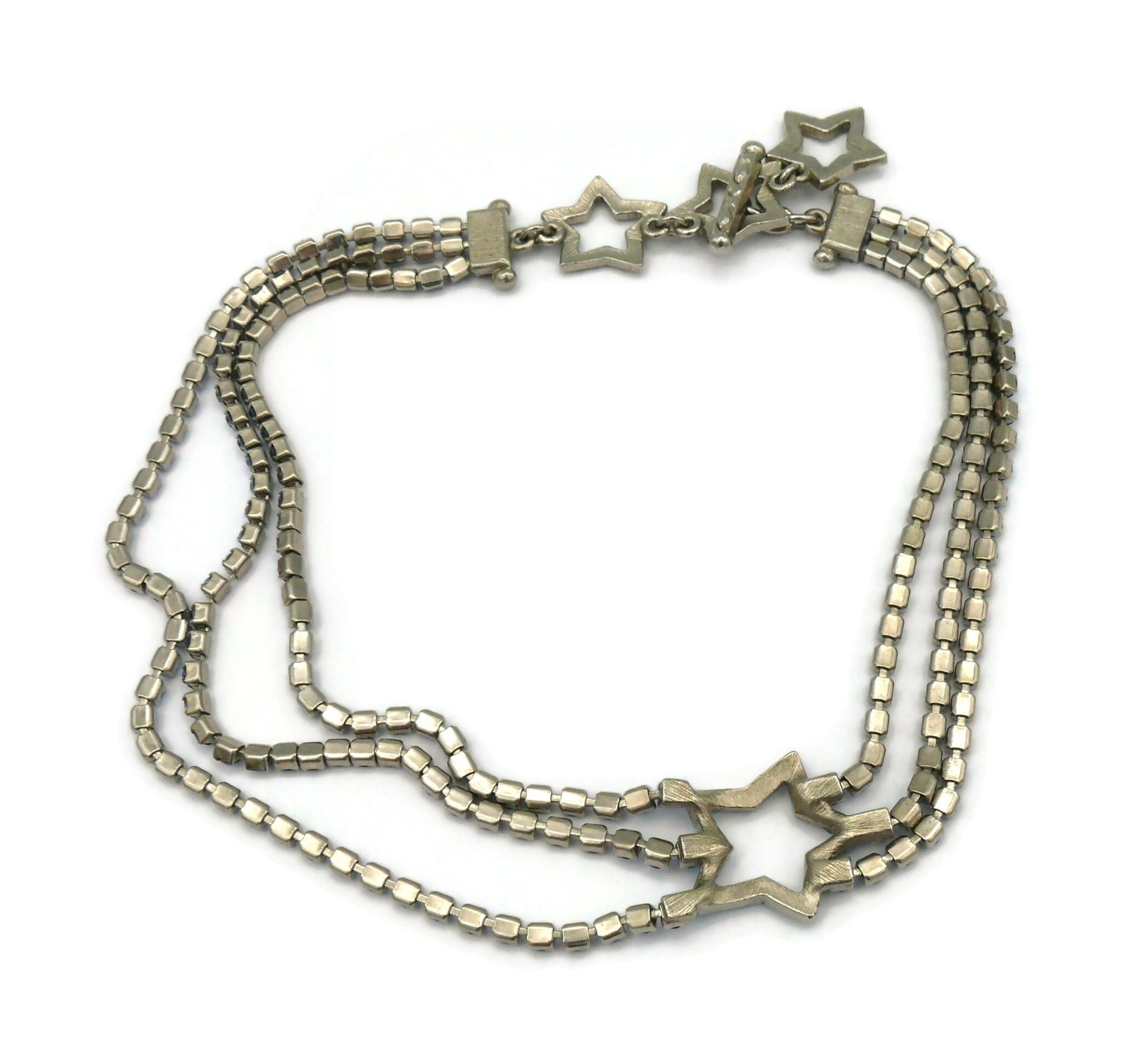YVES SAINT LAURENT YSL Vintage Jewelled Star Necklace For Sale 7
