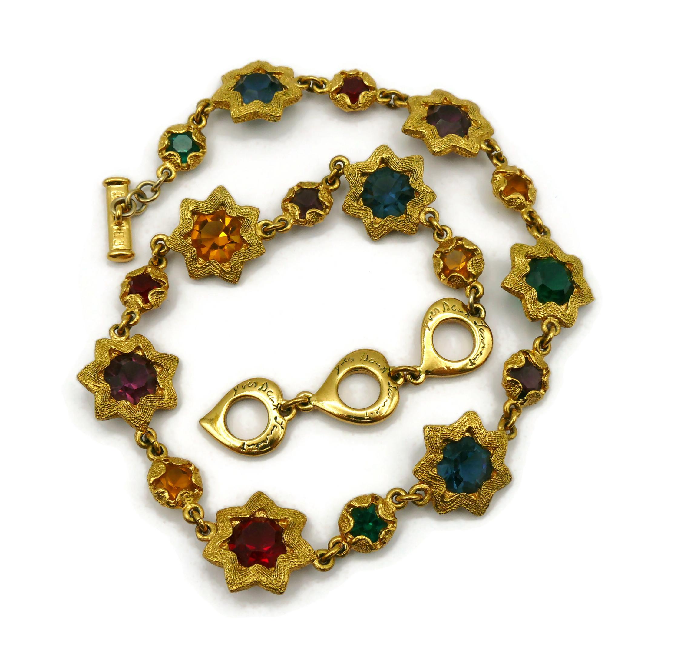 YVES SAINT LAURENT YSL Vintage Jewelled Star Necklace 7