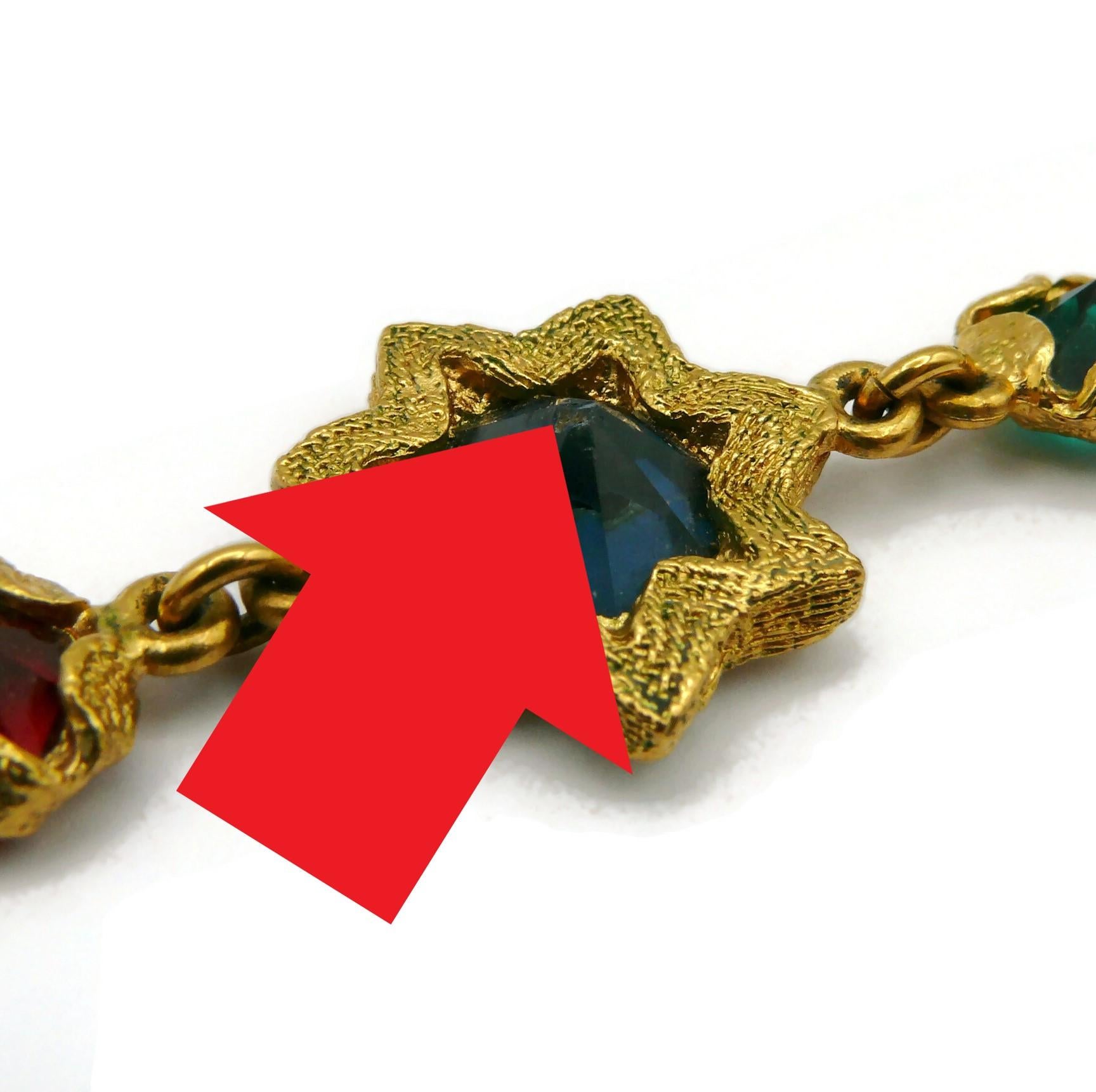 YVES SAINT LAURENT YSL Vintage Jewelled Star Necklace 8