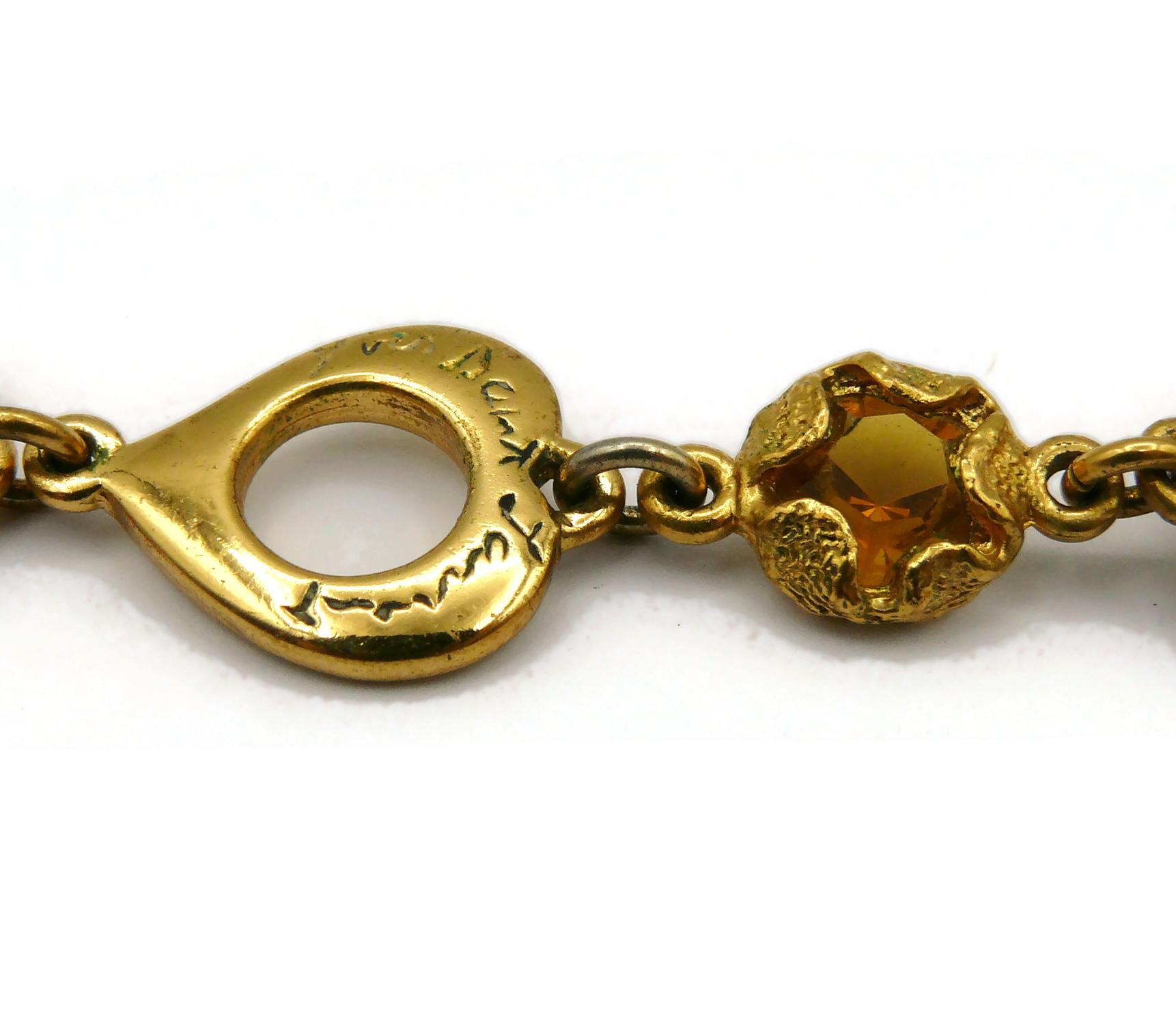 YVES SAINT LAURENT YSL Vintage Jewelled Star Necklace 10