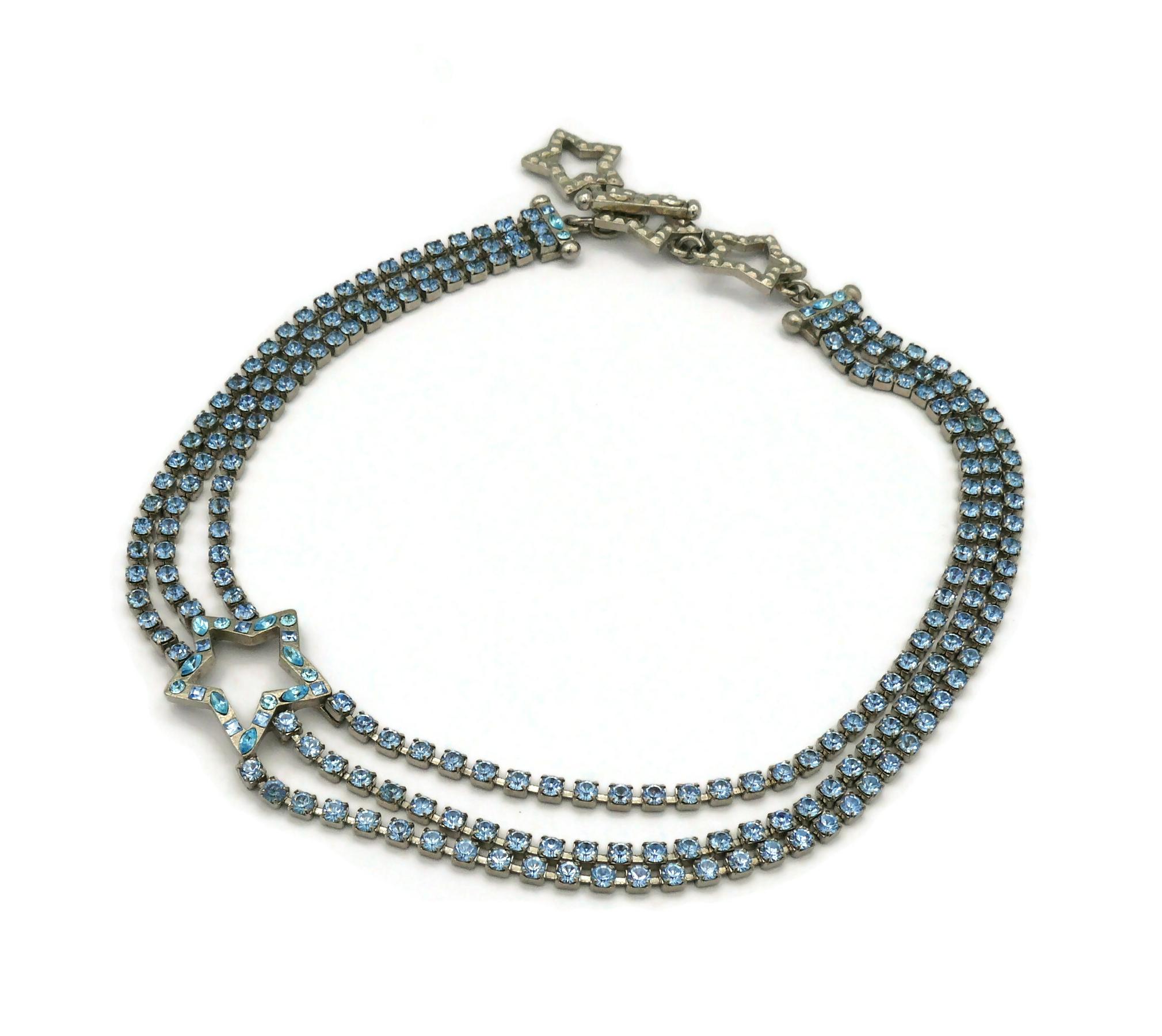 YVES SAINT LAURENT YSL Vintage Jewelled Star Necklace For Sale 1