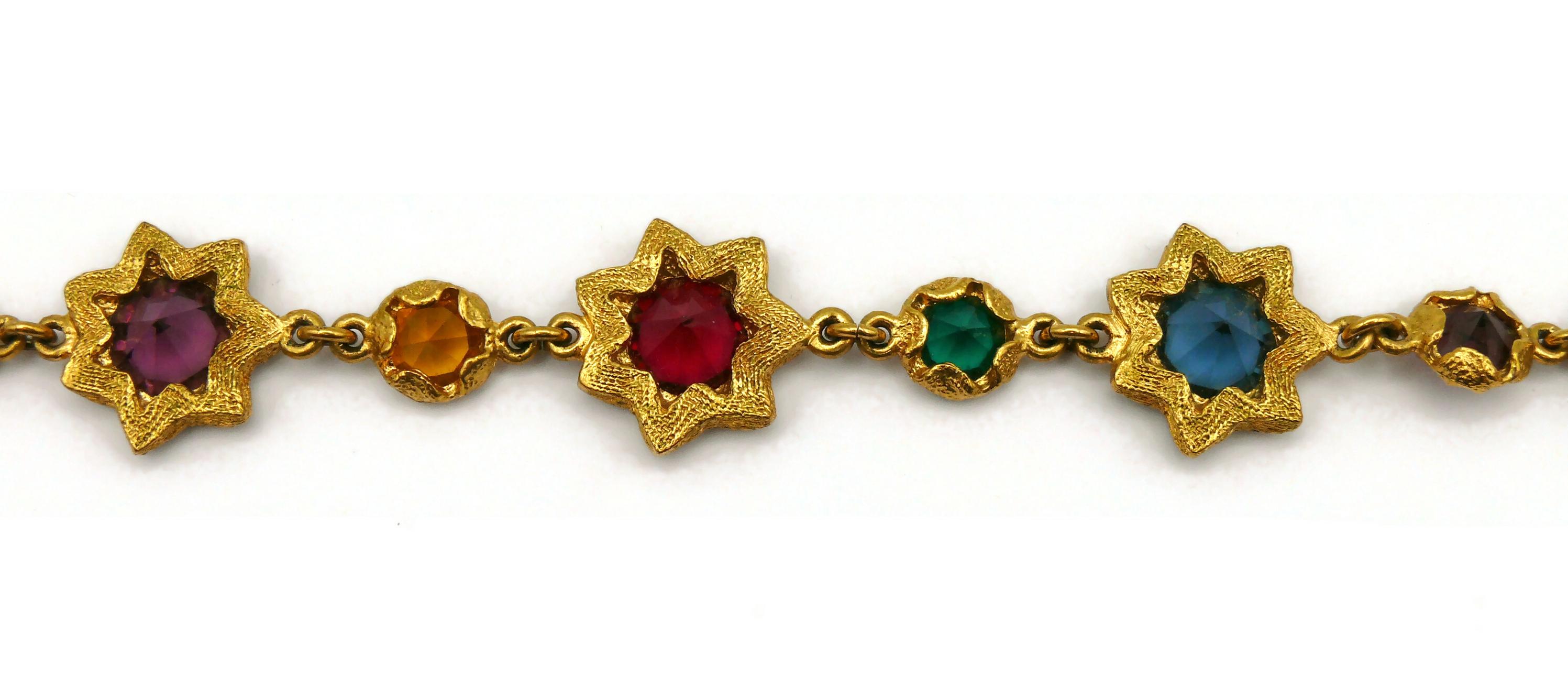 YVES SAINT LAURENT YSL Vintage Jewelled Star Necklace 2