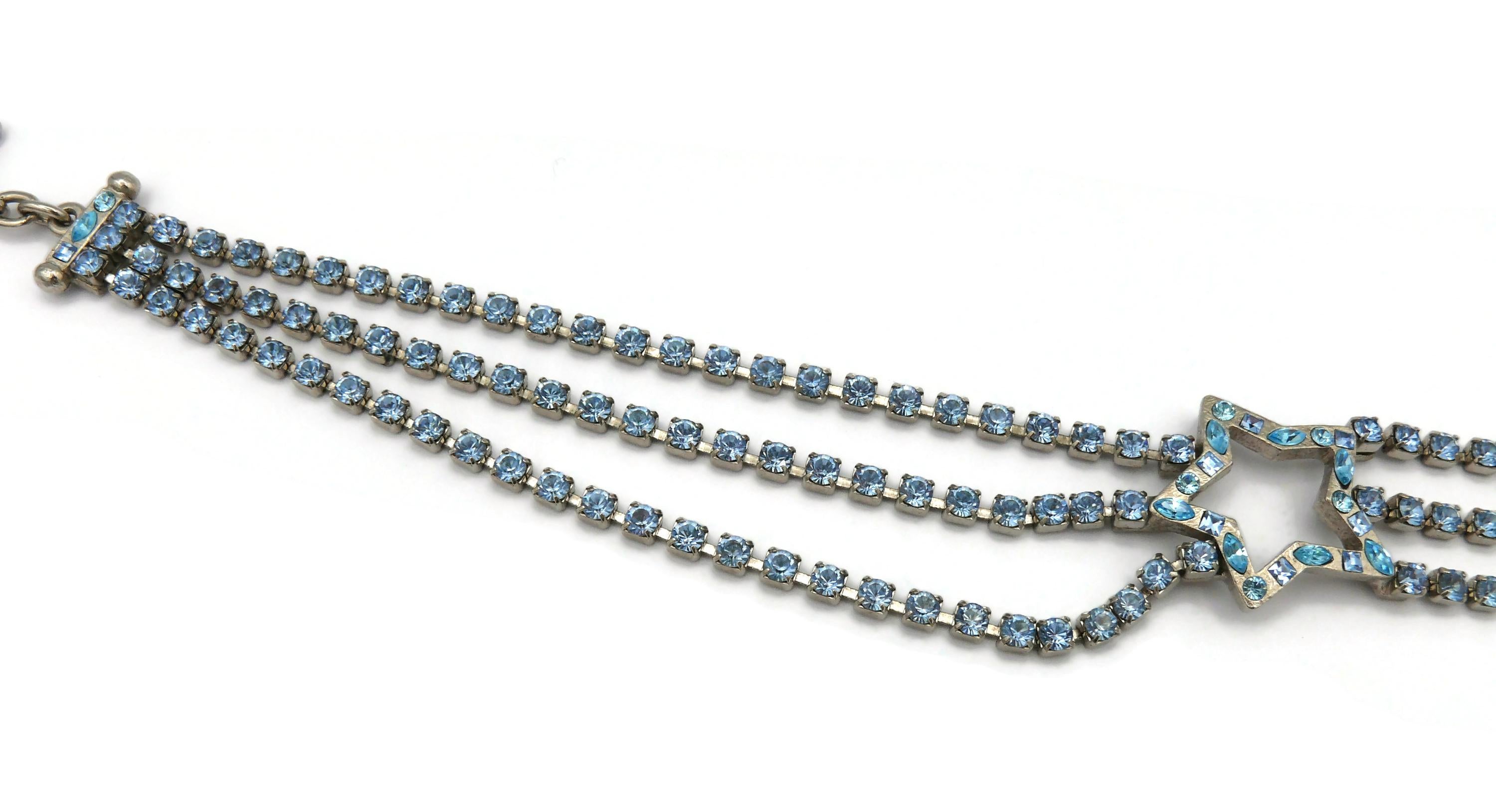 YVES SAINT LAURENT YSL Vintage Jewelled Star Necklace For Sale 3