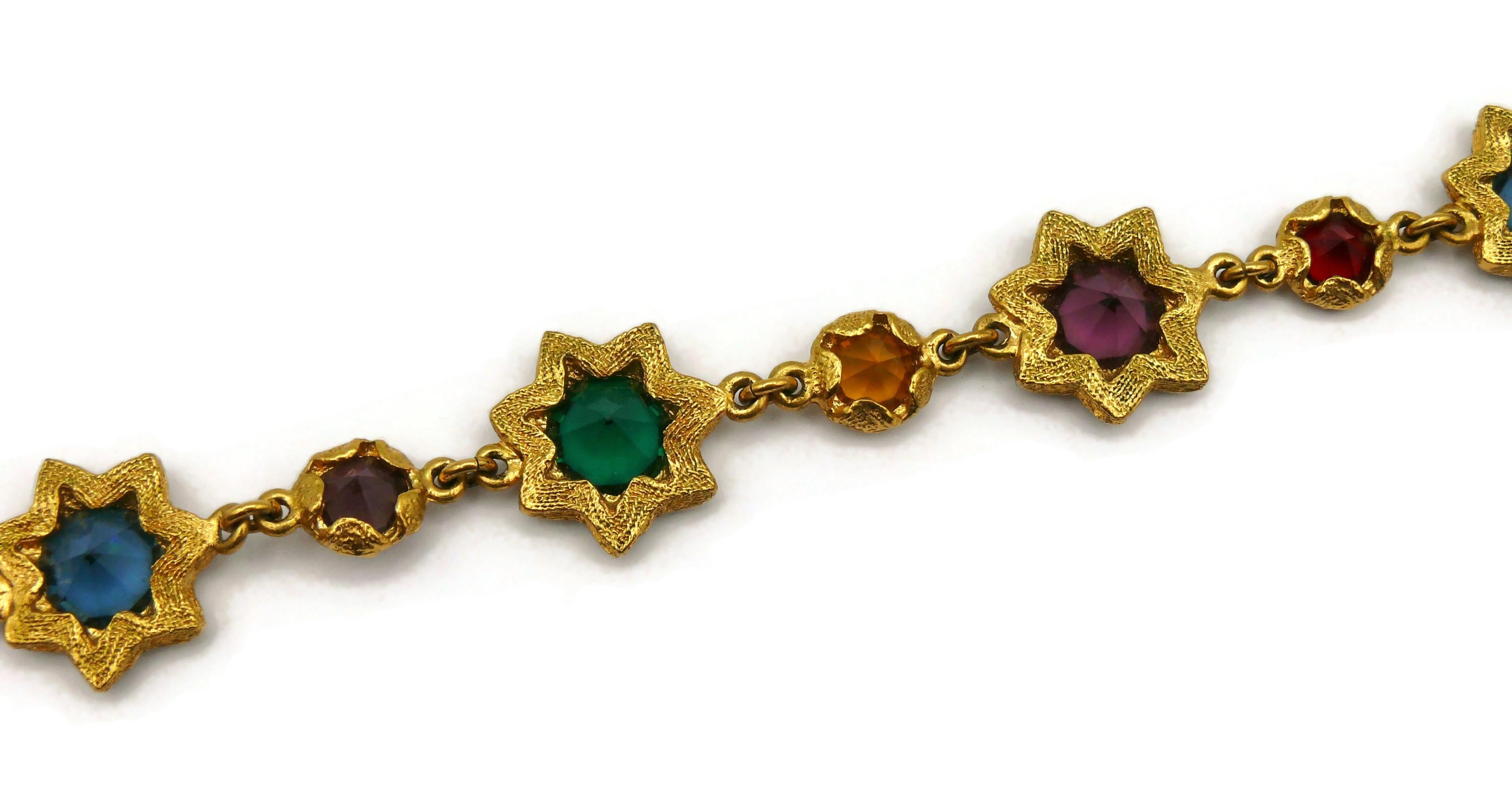 YVES SAINT LAURENT YSL Vintage Jewelled Star Necklace 3