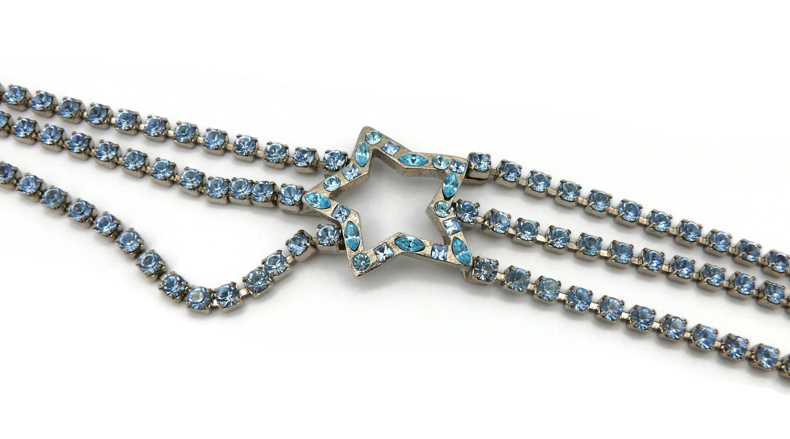 YVES SAINT LAURENT YSL Vintage Jewelled Star Necklace For Sale 4