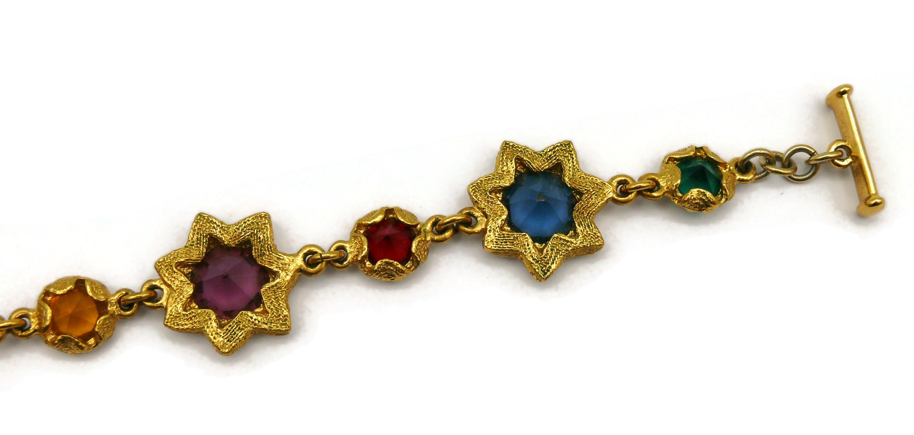 YVES SAINT LAURENT YSL Vintage Jewelled Star Necklace 4