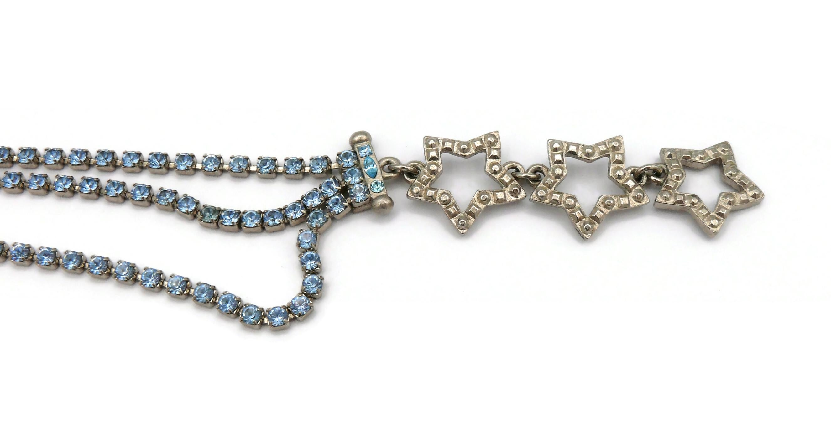 YVES SAINT LAURENT YSL Vintage Jewelled Star Necklace For Sale 6