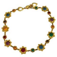 YVES SAINT LAURENT YSL Vintage Jewelled Star Necklace