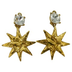 Boucles d'oreilles pendantes YVES SAINT LAURENT YSL Vintage Jewelled Sun