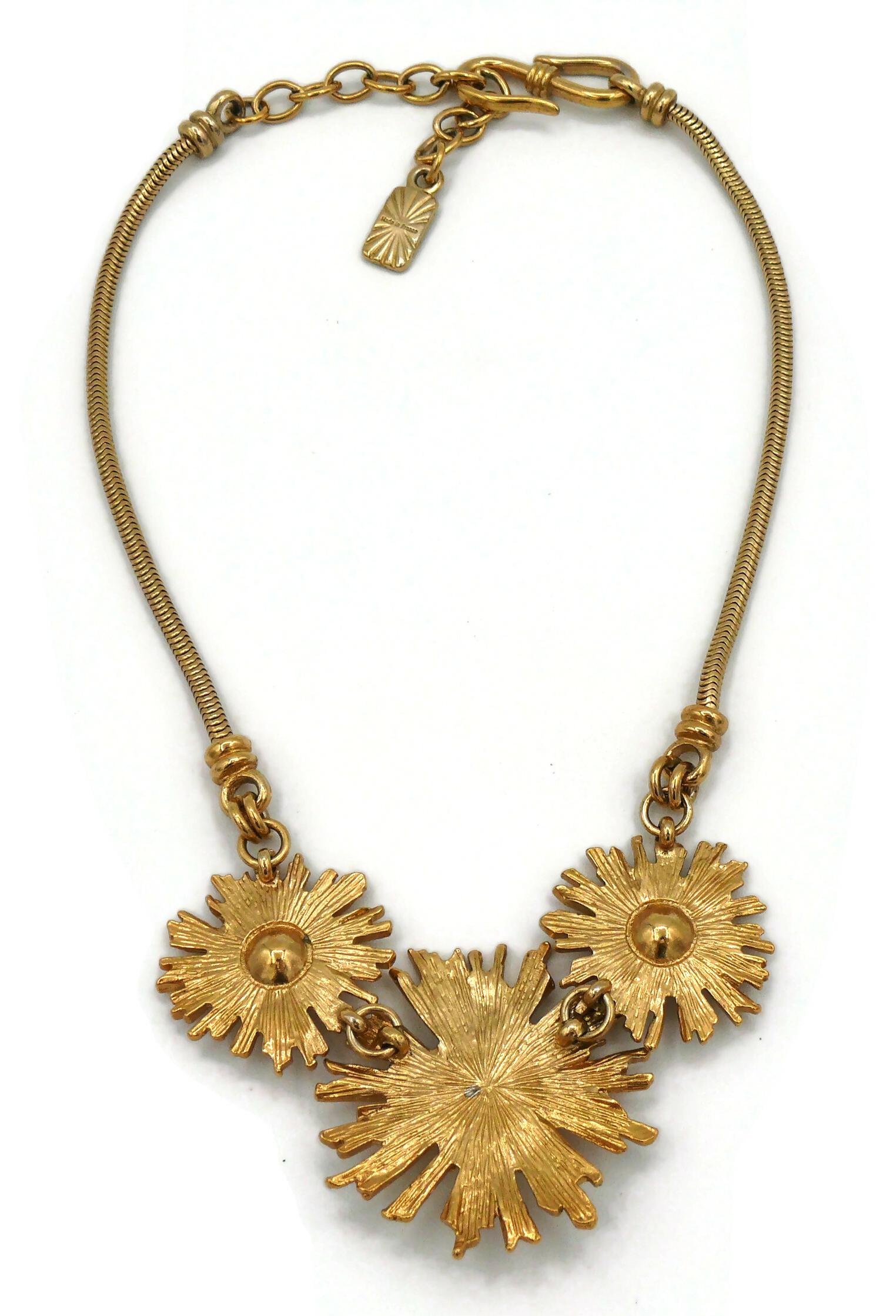 YVES SAINT LAURENT YSL Vintage Jewelled Sunburst Necklace For Sale 6