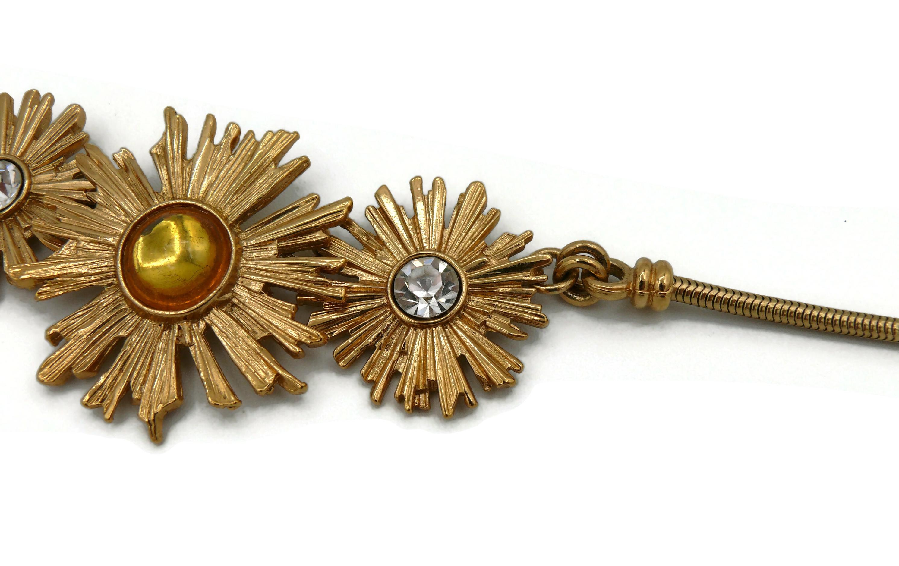 YVES SAINT LAURENT YSL Vintage Jewelled Sunburst Necklace For Sale 3