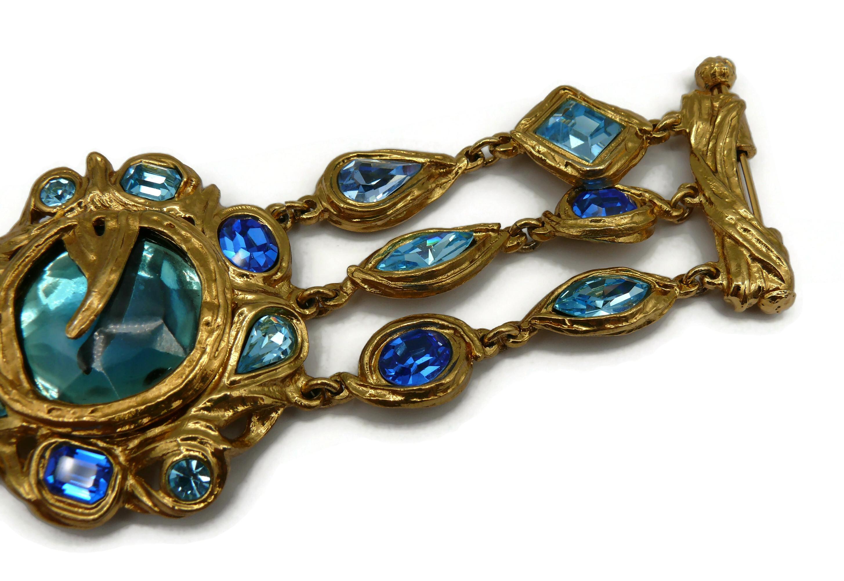 YVES SAINT LAURENT YSL Vintage Juwelenbesetztes dreistrangiges Cadix-Armband im Angebot 4