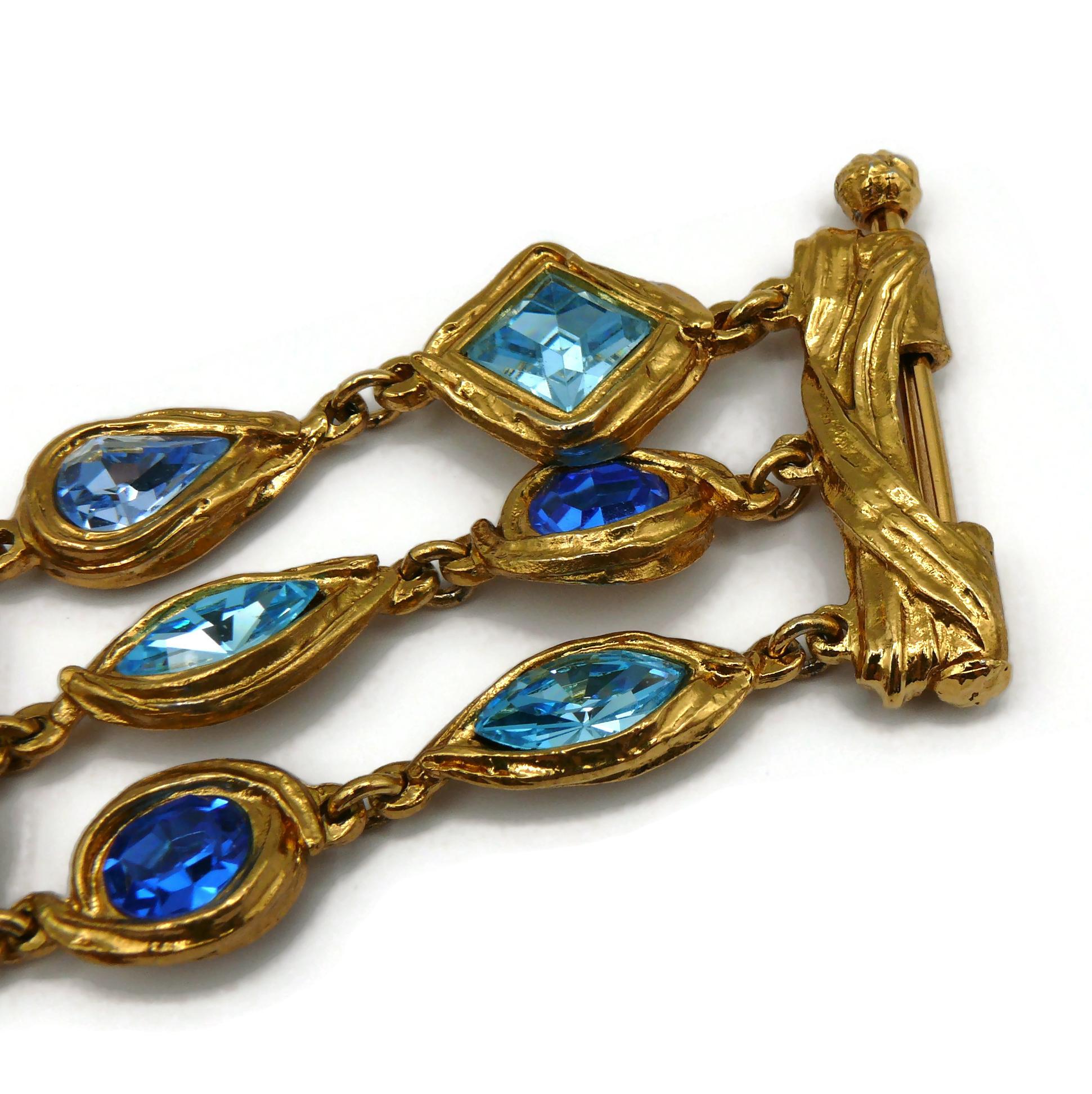 YVES SAINT LAURENT YSL Vintage Pulsera Cadix de tres vueltas enjoyada en venta 5