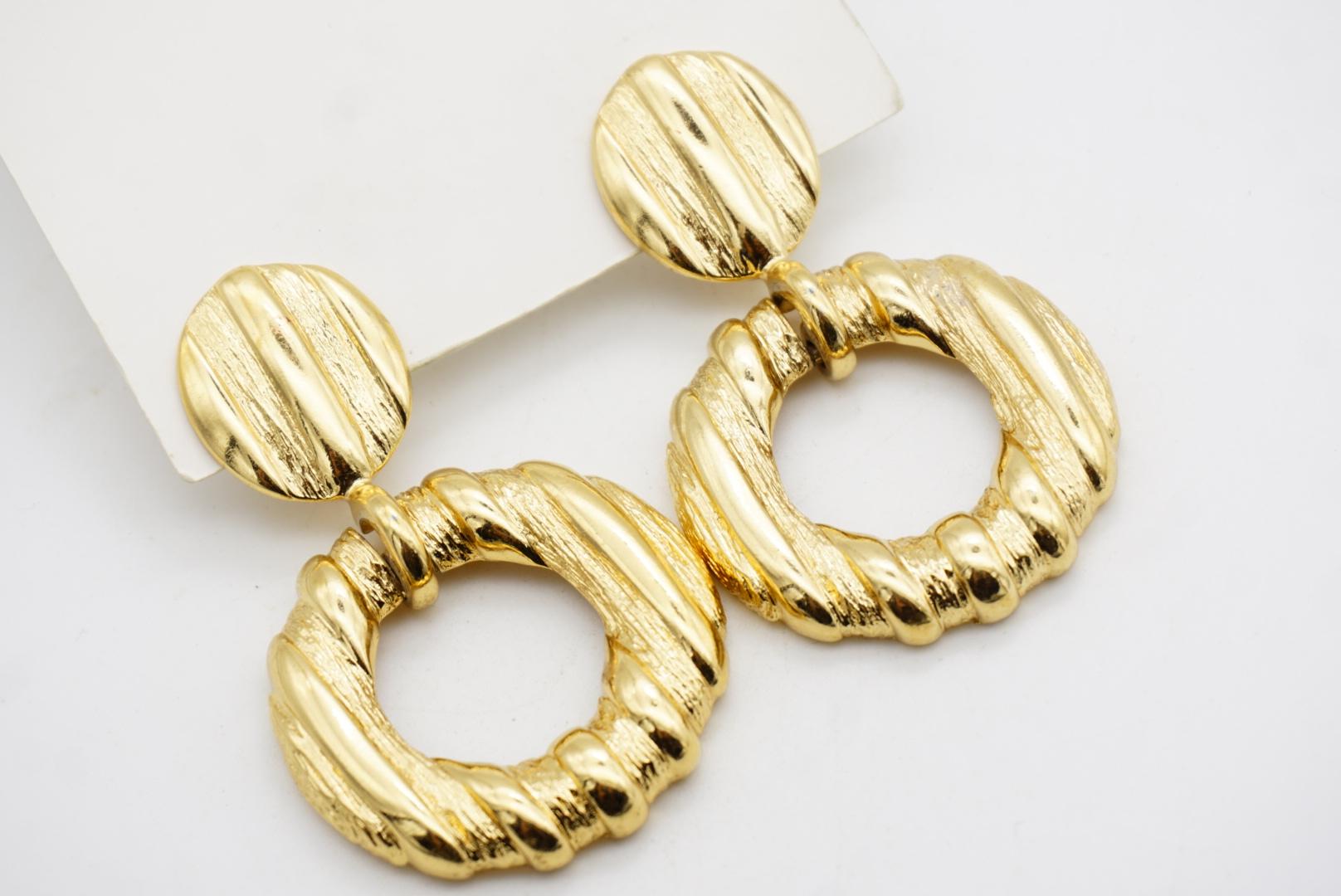 Yves Saint Laurent YSL Vintage Großer Bambus Kreis Reif Ohrringe Türklopfer im Angebot 5