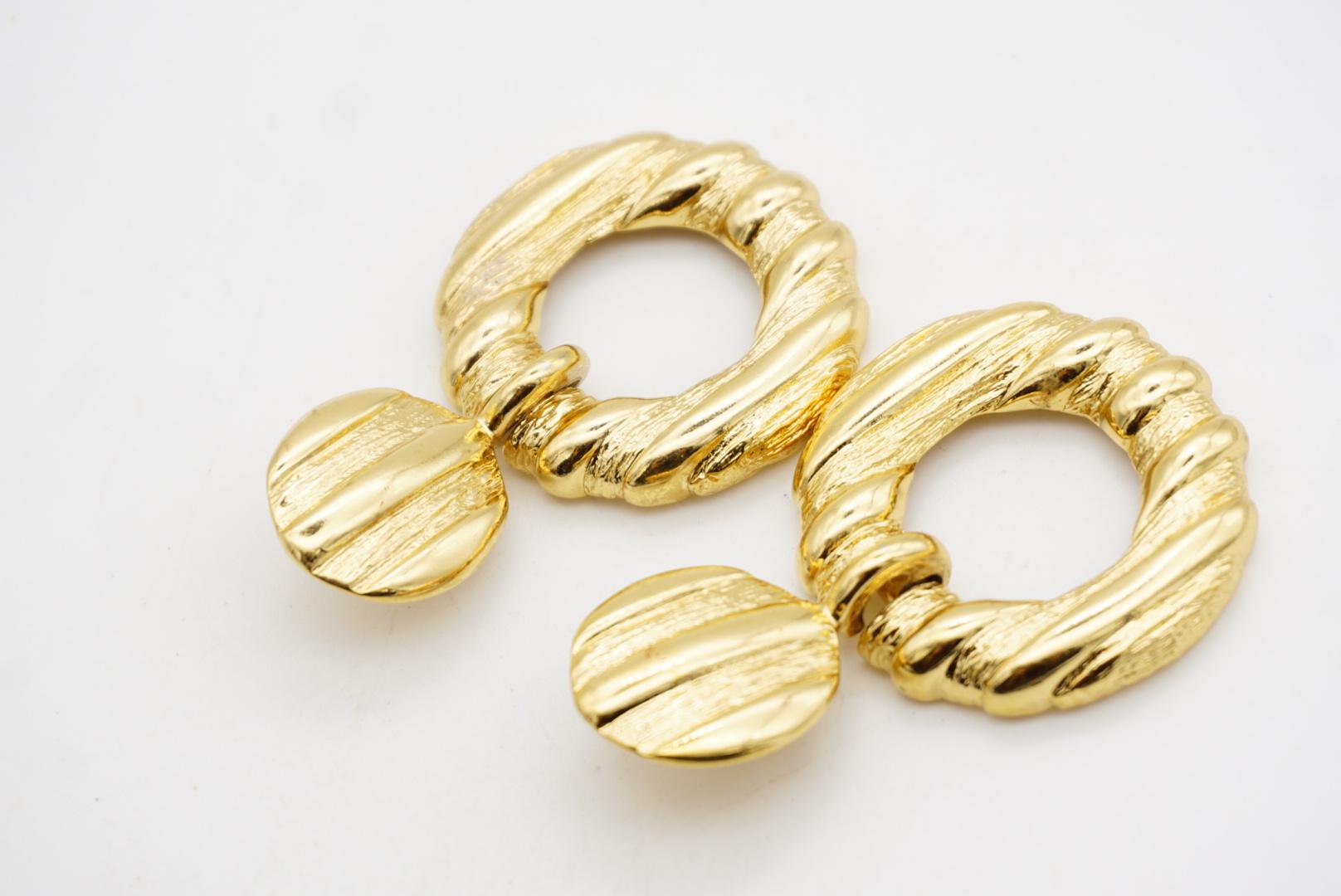 Yves Saint Laurent YSL Vintage Großer Bambus Kreis Reif Ohrringe Türklopfer im Angebot 6